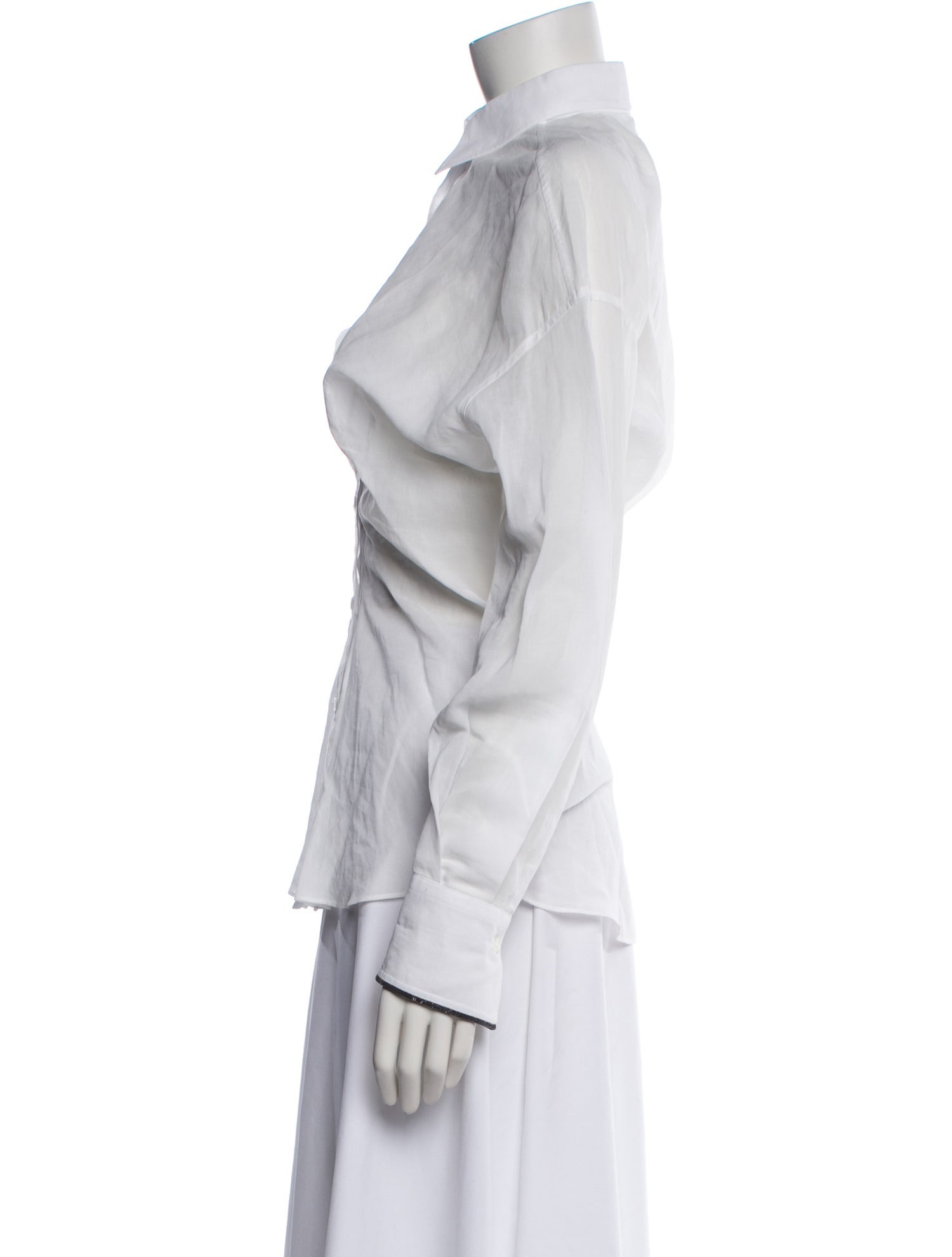 Brunello Cucinelli Long Sleeve Button-Up Top