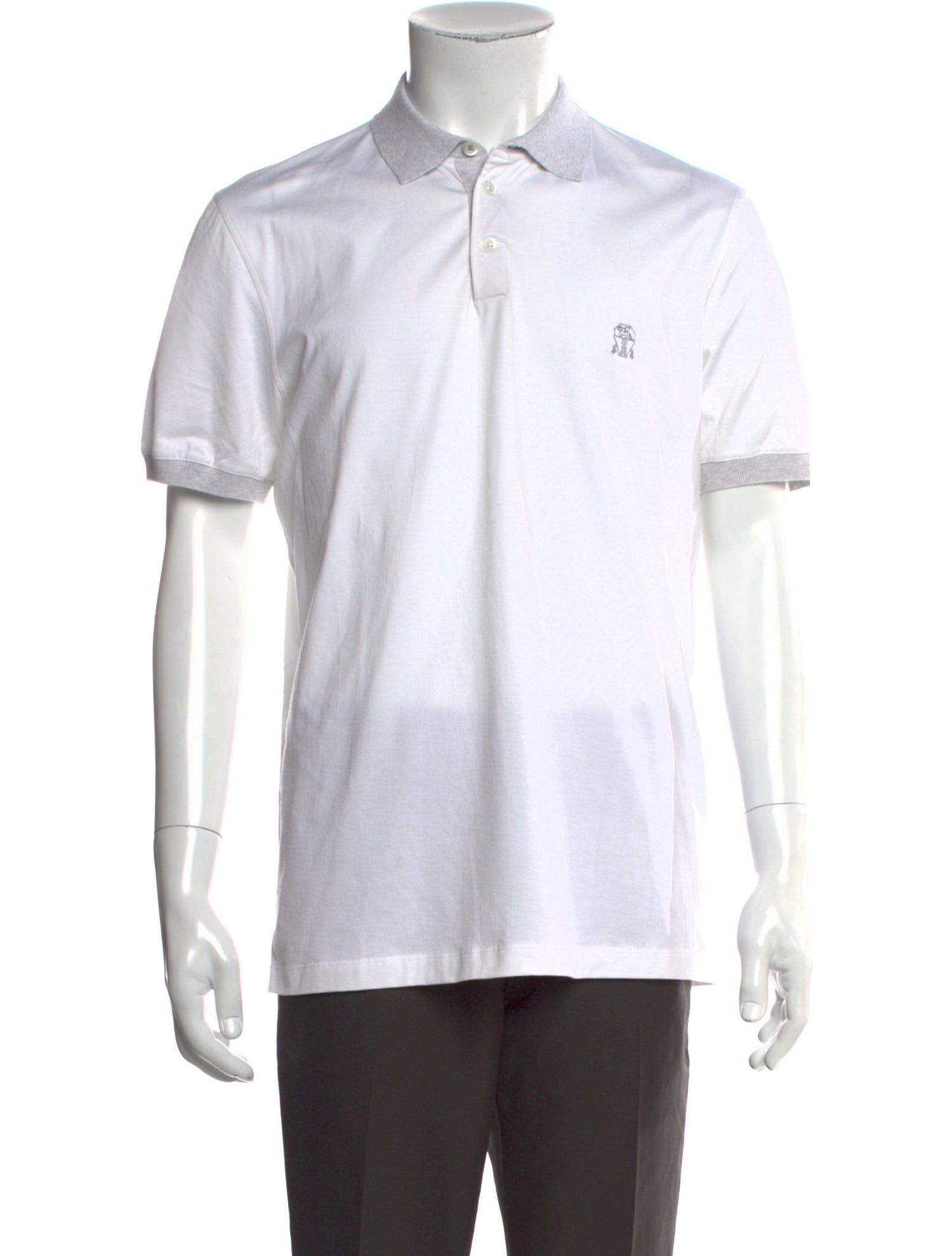 Brunello Cucinelli Colorblock Pattern Short Sleeve Shirt