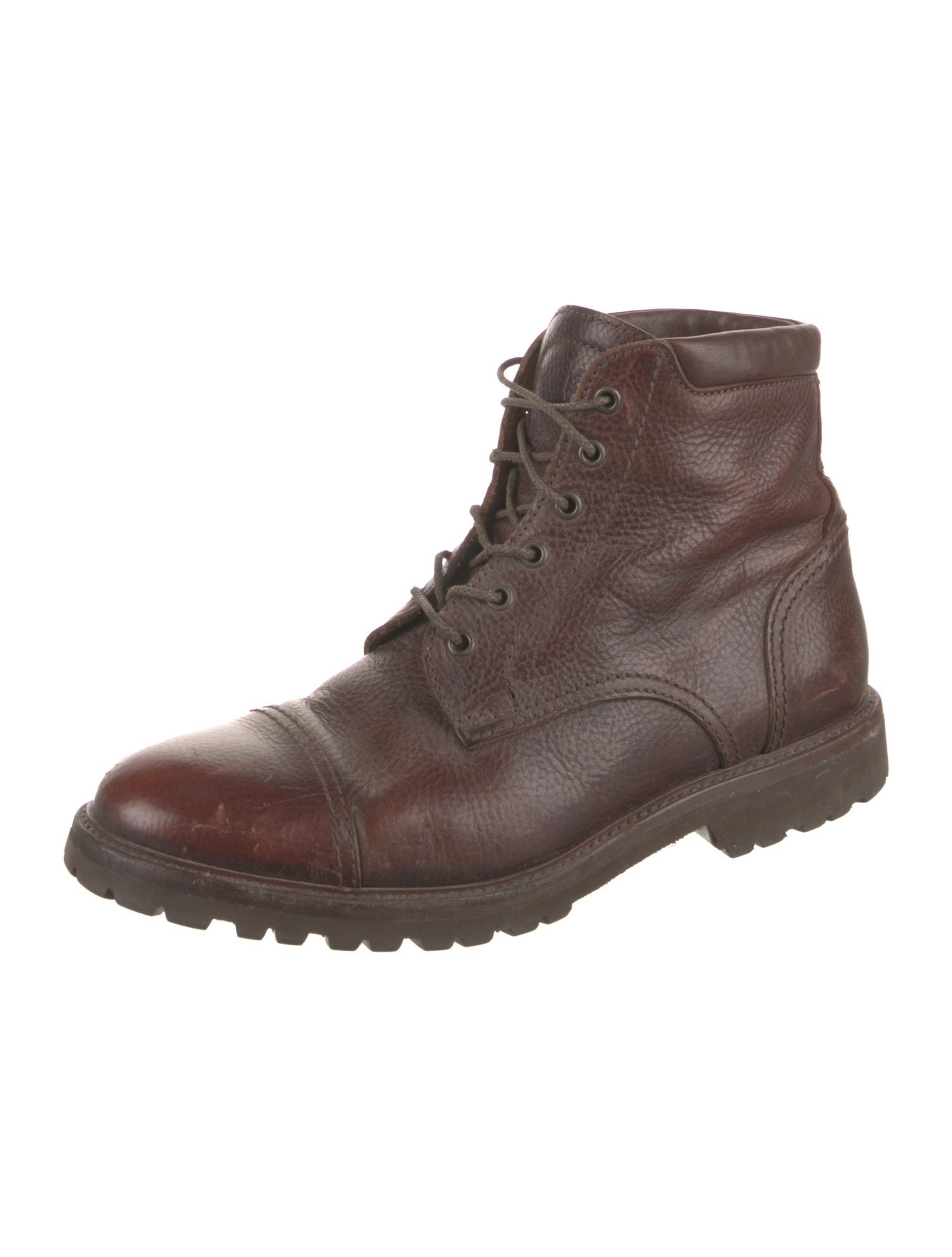 Brunello Cucinelli Leather Combat Boots