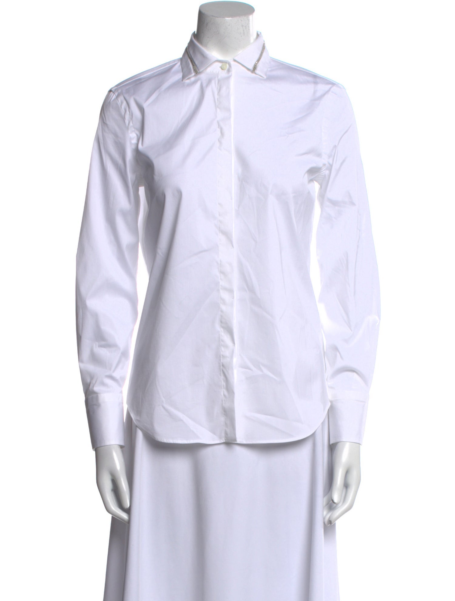 Brunello Cucinelli Long Sleeve Button-Up Top