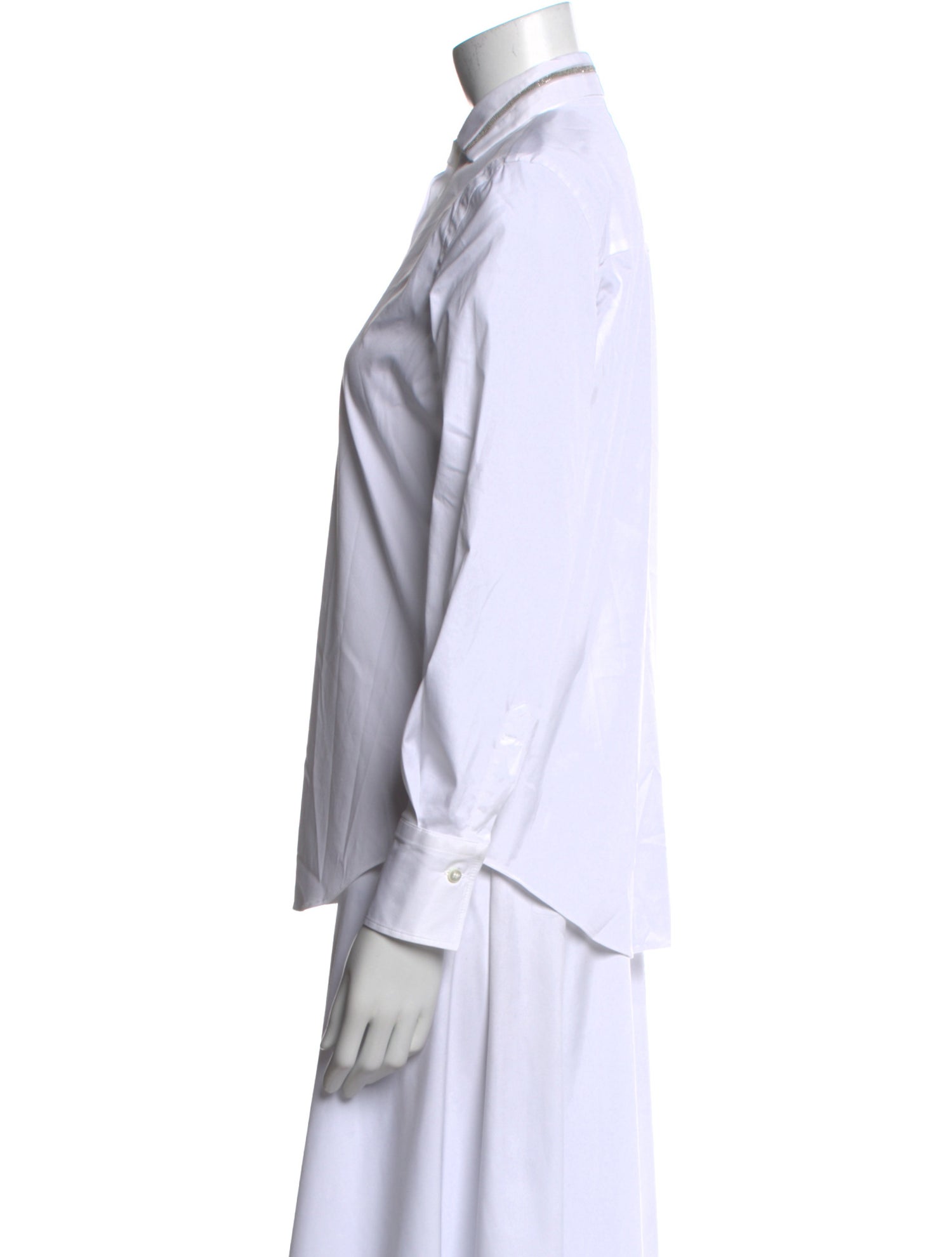 Brunello Cucinelli Long Sleeve Button-Up Top