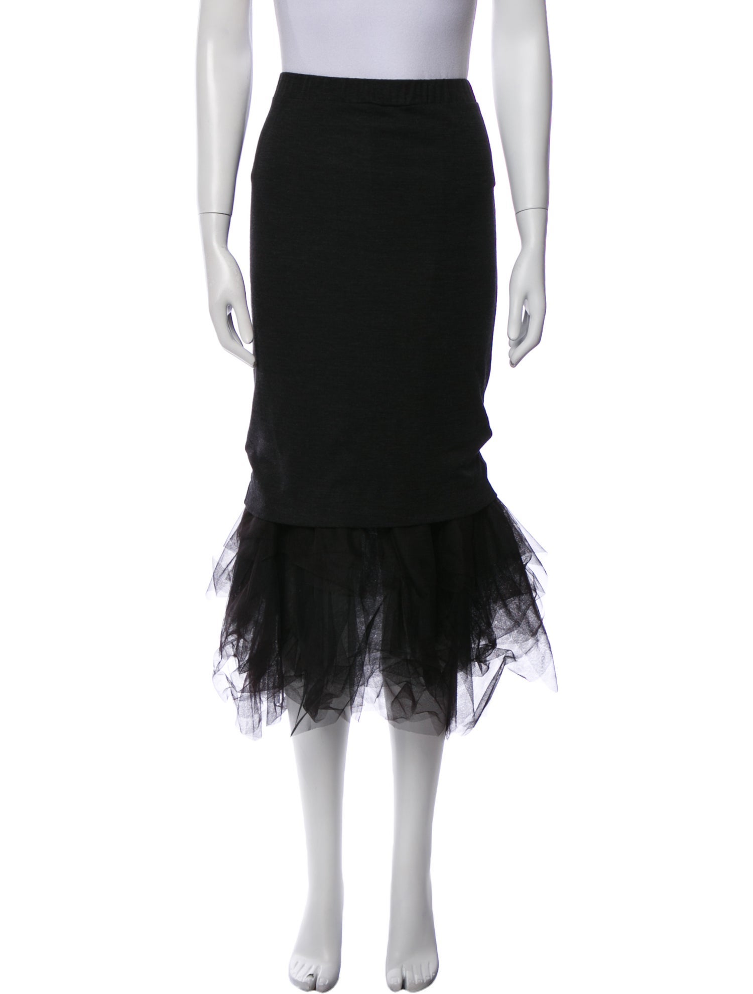 Brunello Cucinelli Wool Midi Length Skirt