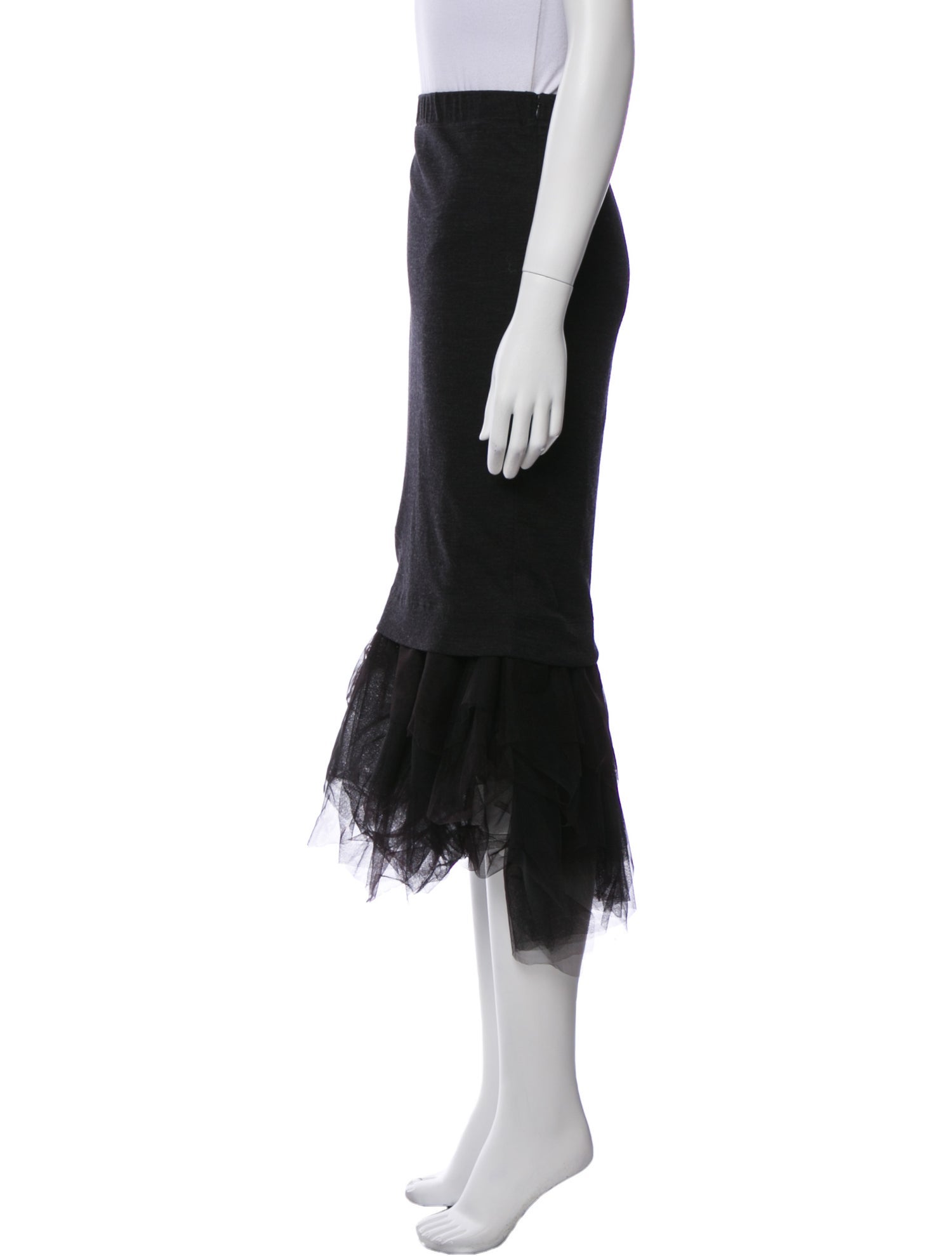 Brunello Cucinelli Wool Midi Length Skirt