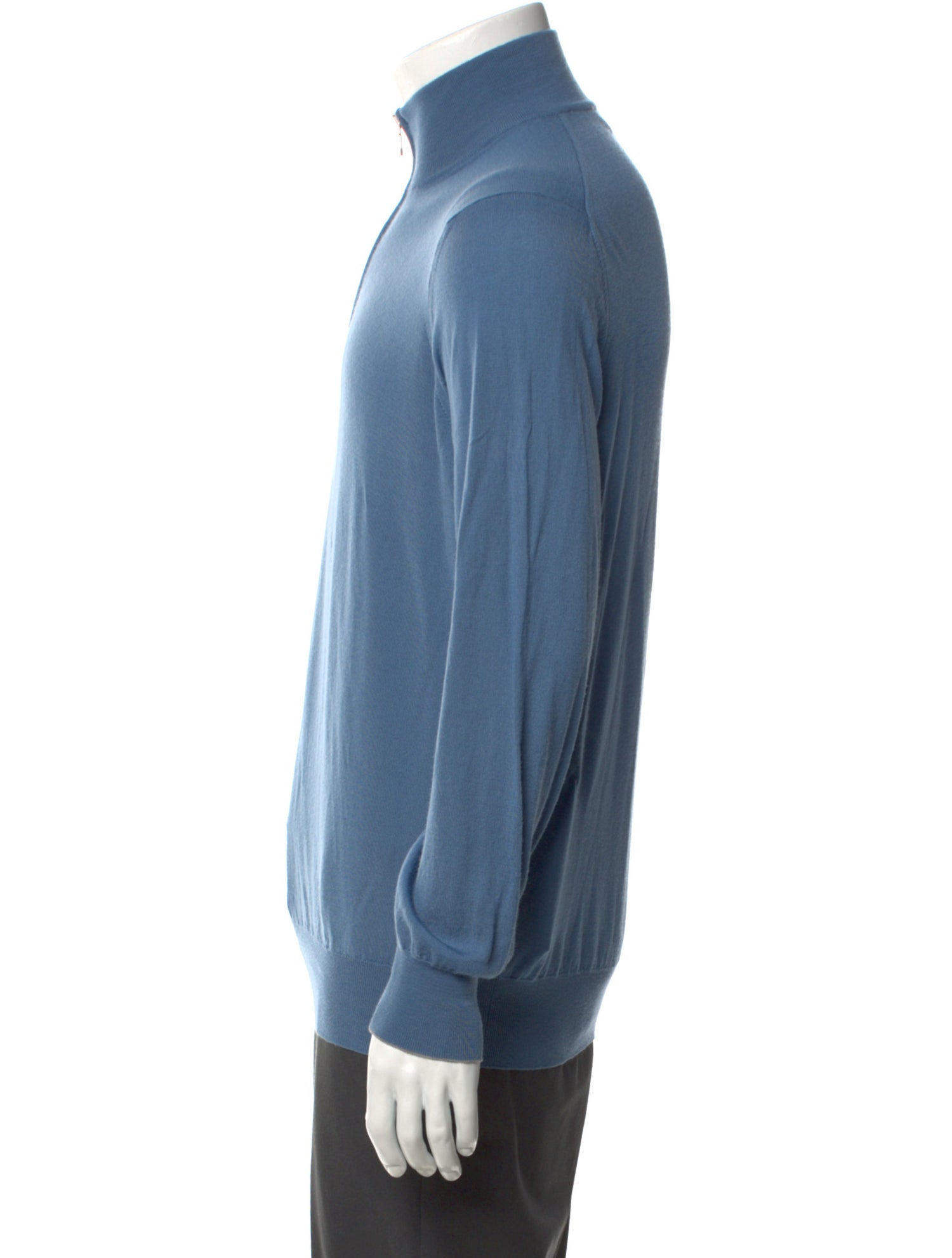 Brunello Cucinelli Virgin Wool Mock Neck Polo Sweater