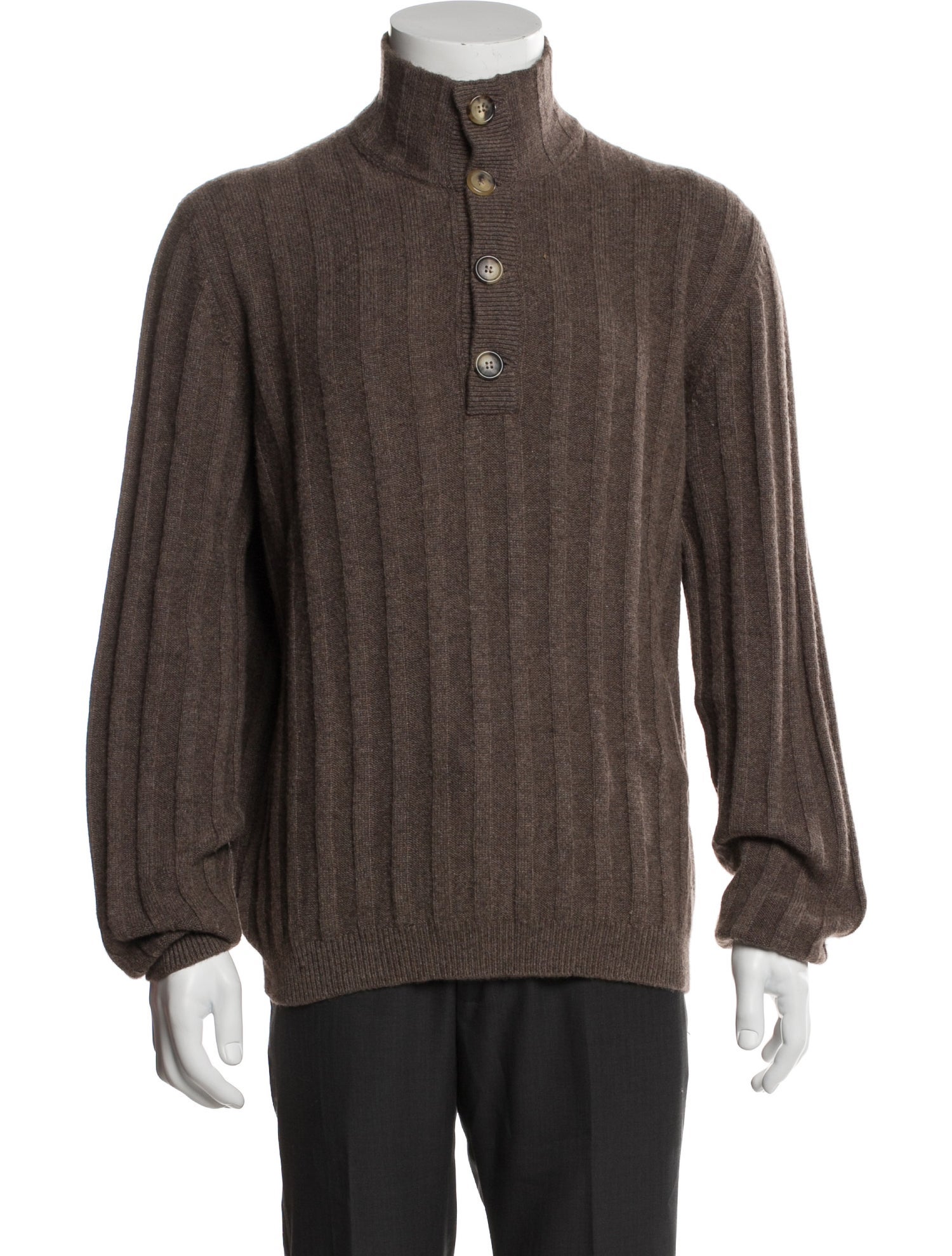 Brunello Cucinelli Cashmere Turtleneck Polo Sweater