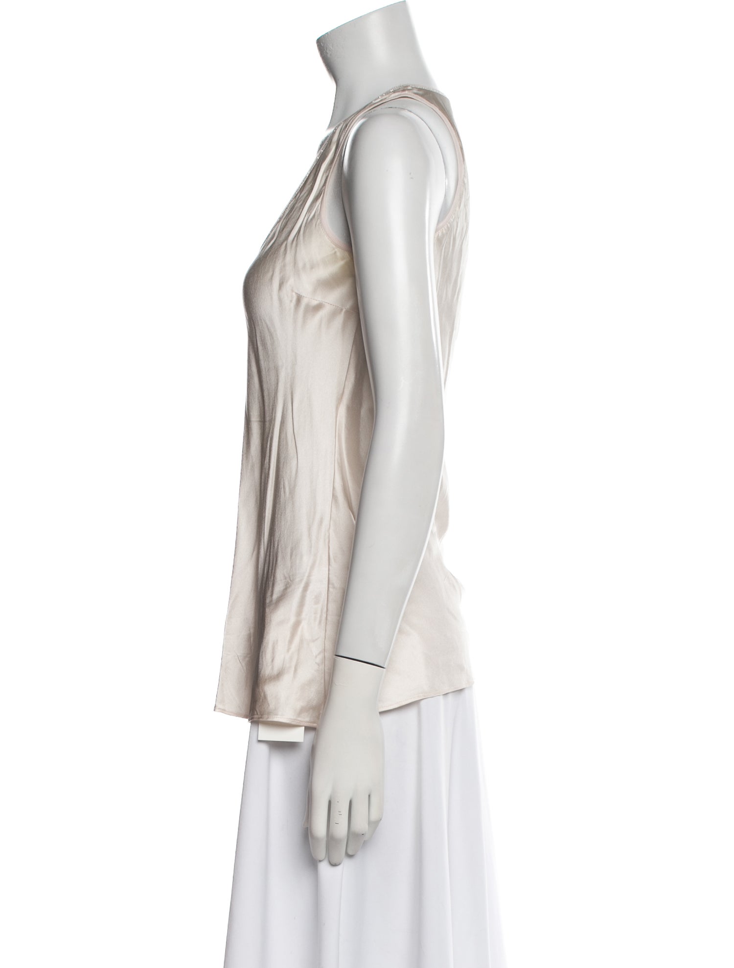 Brunello Cucinelli Silk Scoop Neck Top