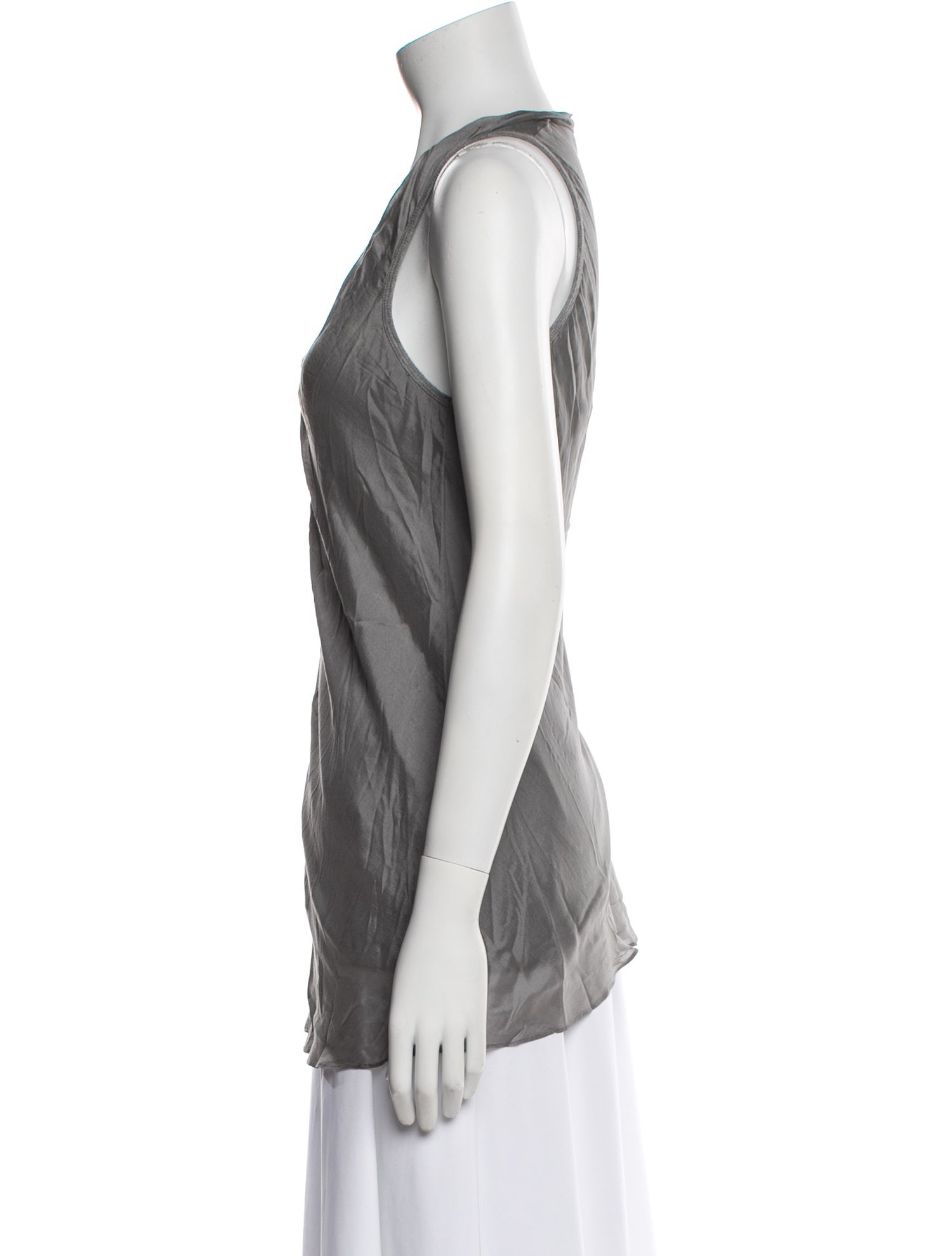 Brunello Cucinelli Silk Scoop Neck Top