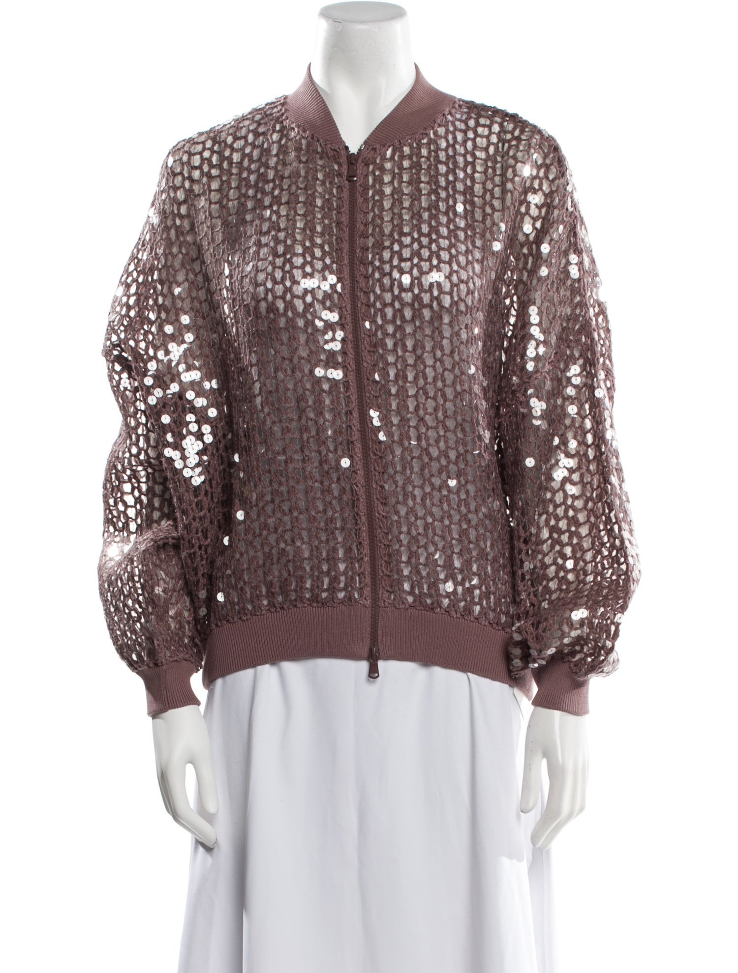 Brunello Cucinelli Crochet V-Neck Sweater