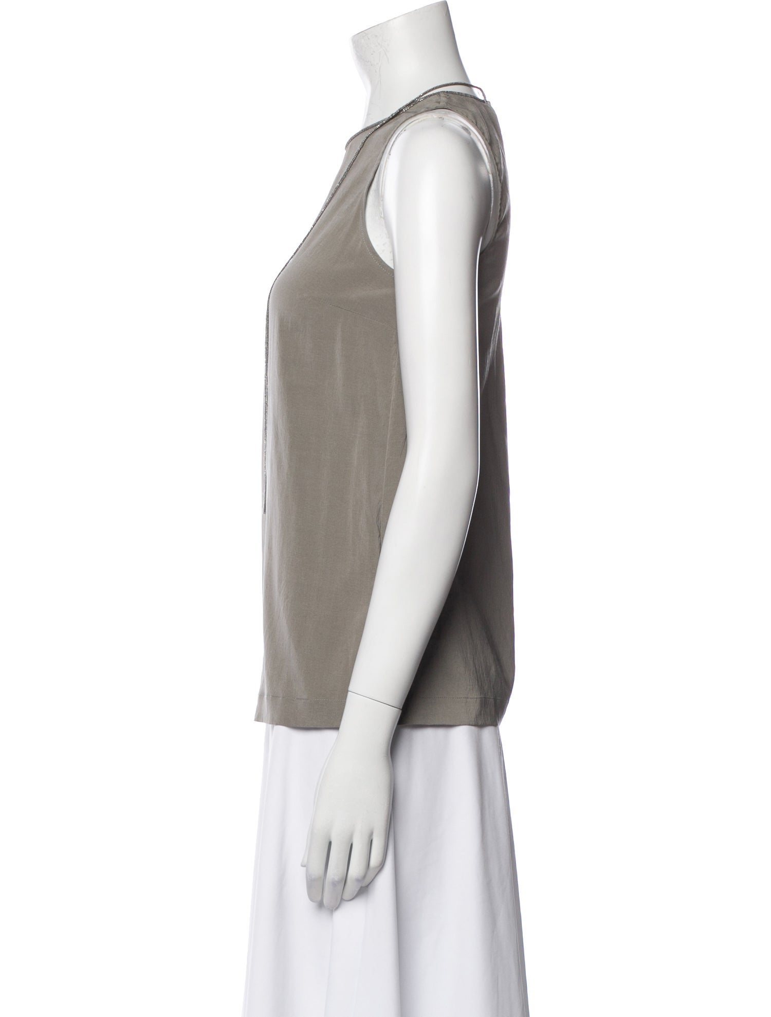 Brunello Cucinelli Silk Crew Neck Top