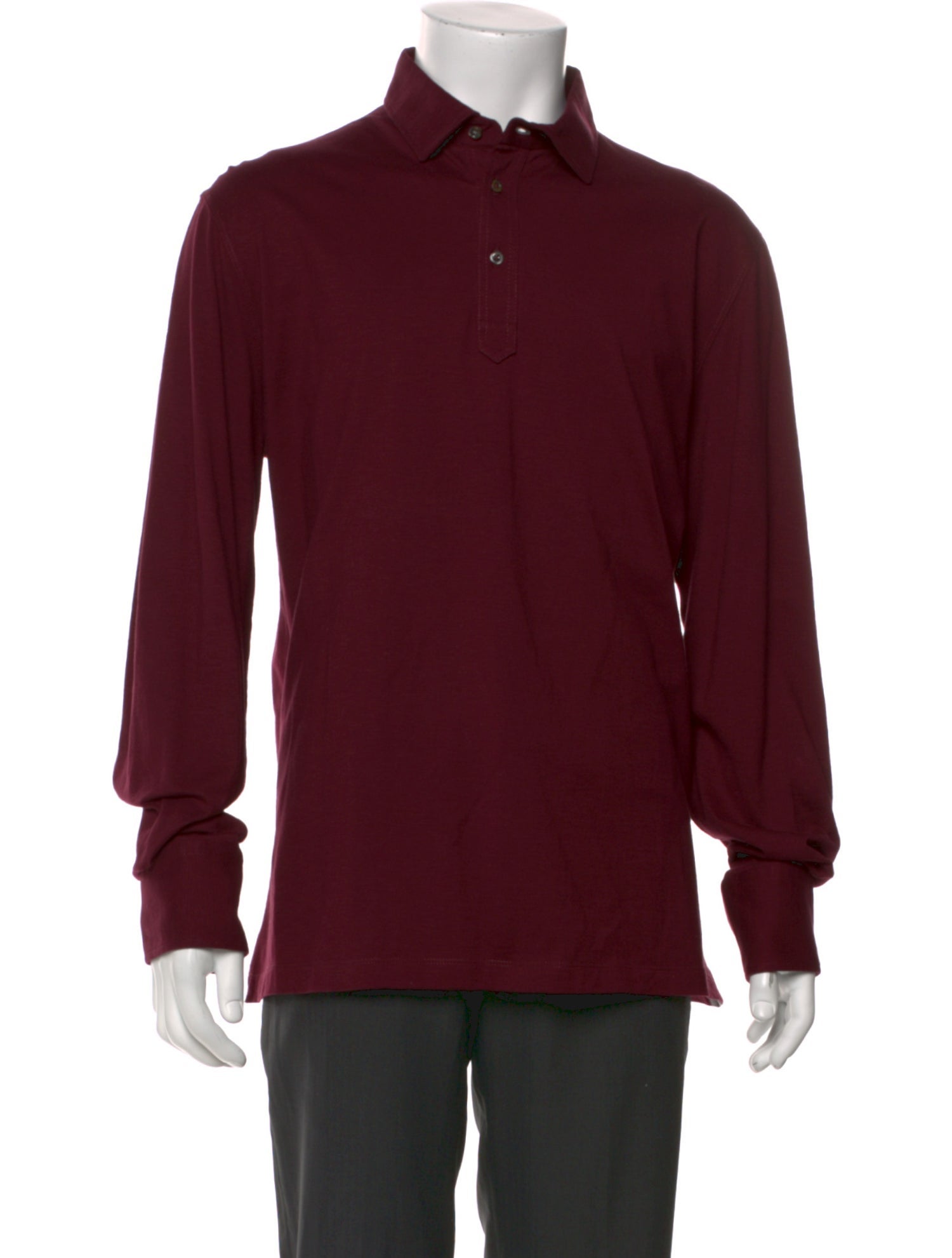 Brunello Cucinelli V-Neck Long Sleeve Polo Shirt