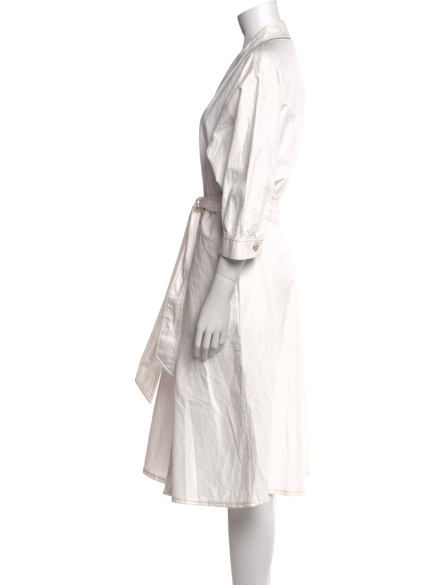 Brunello Cucinelli V-Neck Midi Length Dress