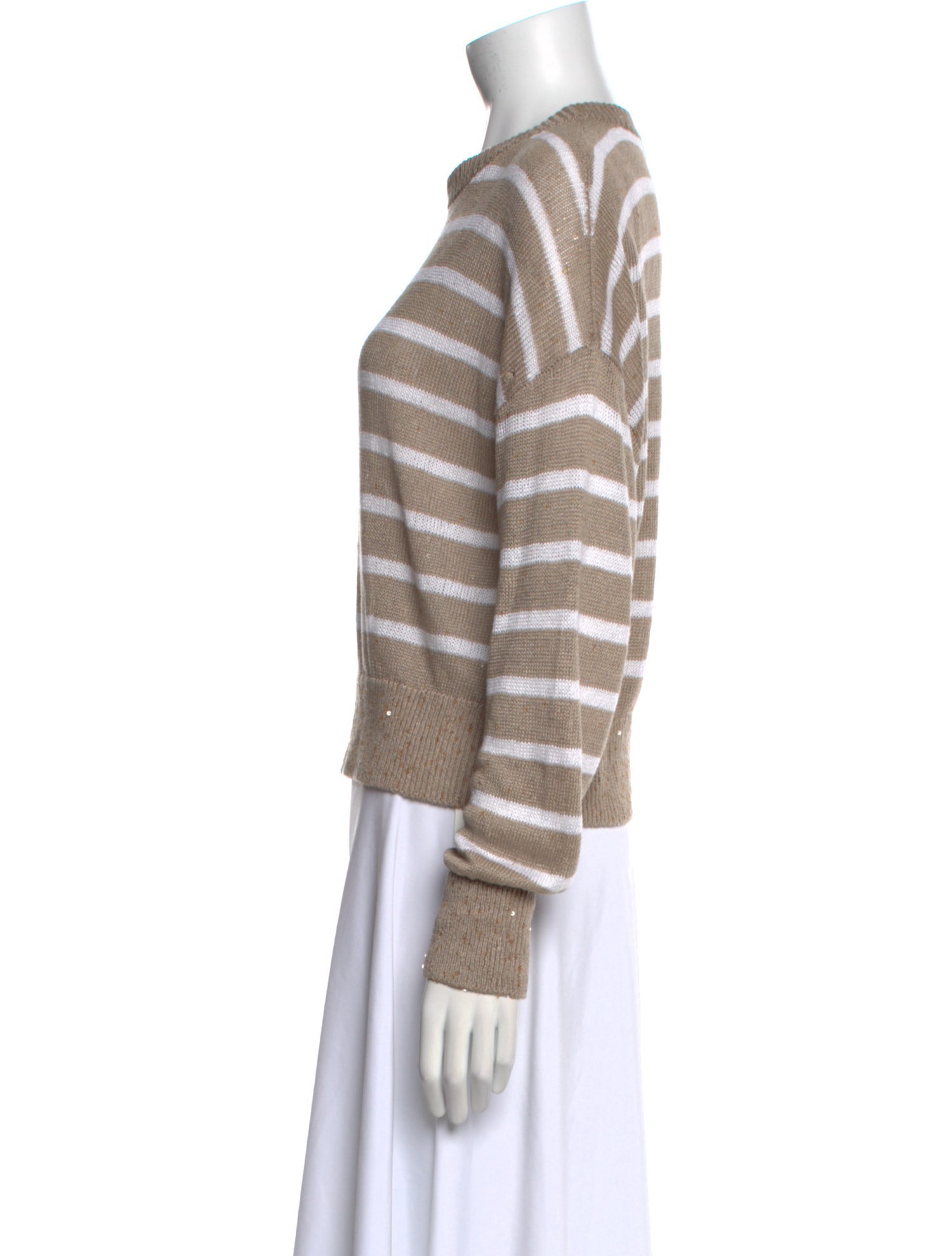 Brunello Cucinelli Linen Striped Sweater
