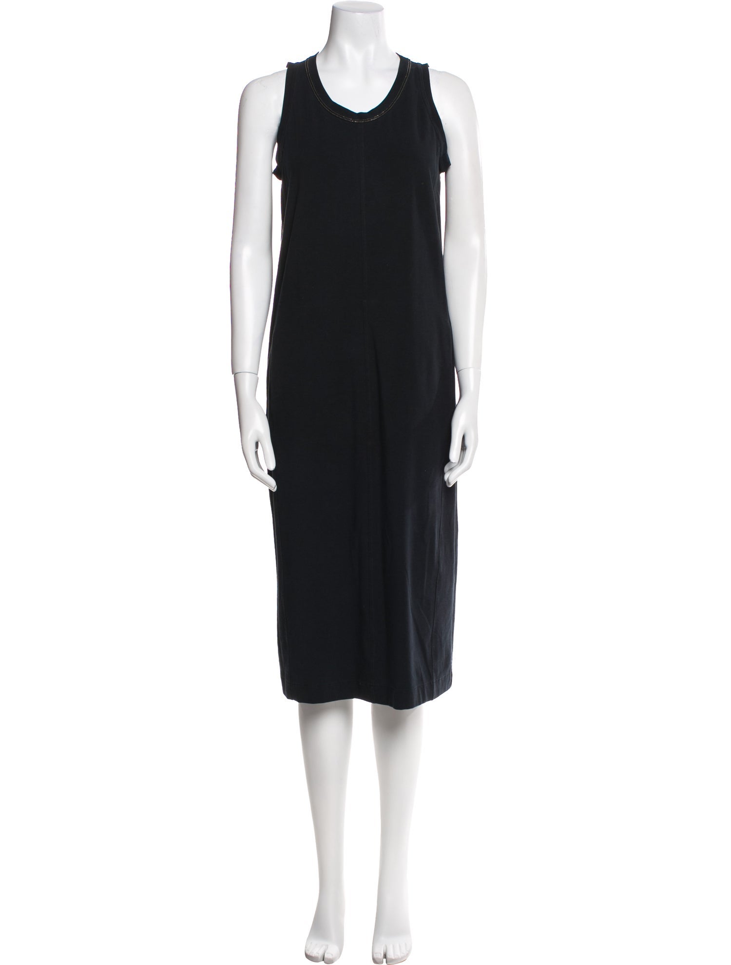 Brunello Cucinelli Scoop Neck Midi Length Dress