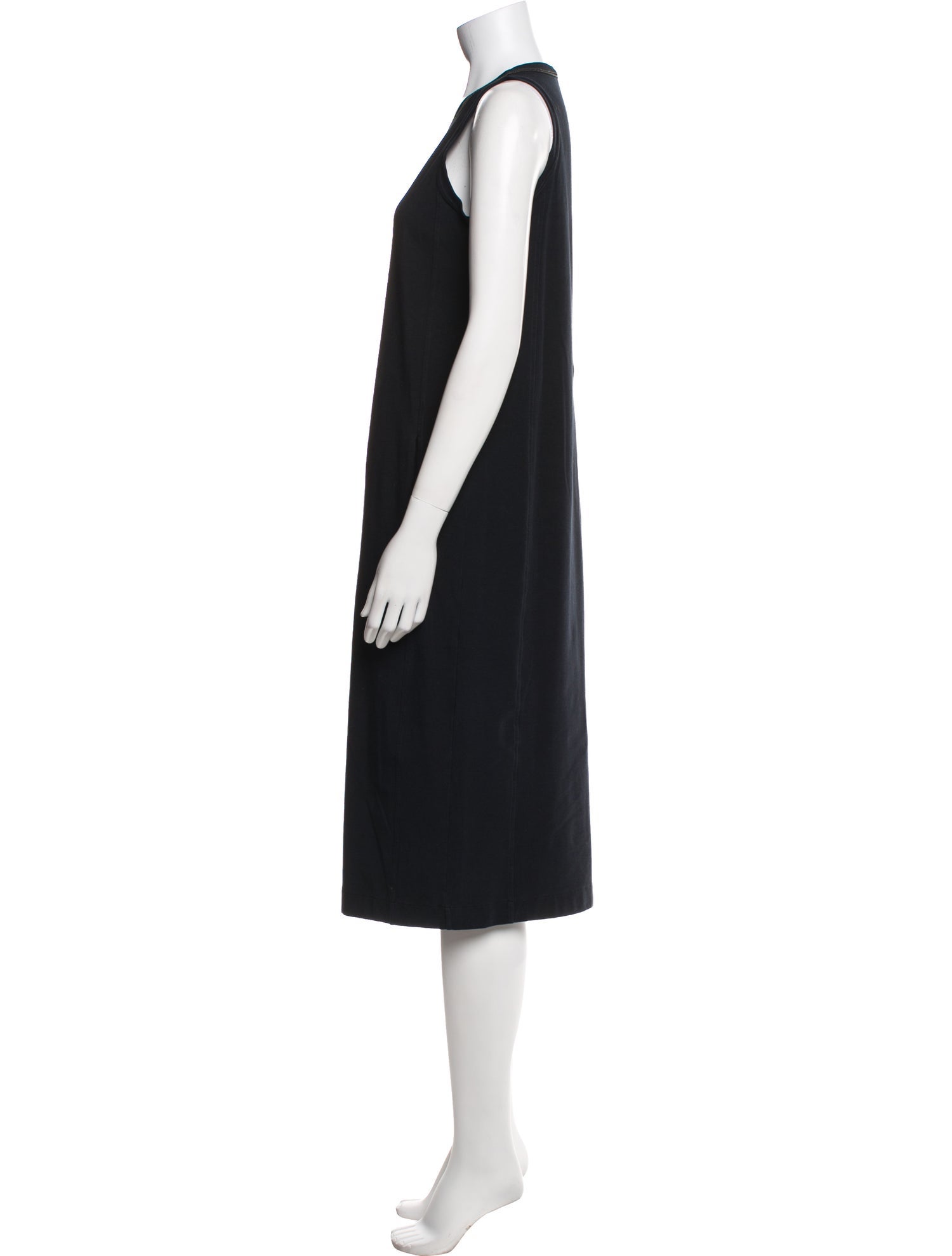 Brunello Cucinelli Scoop Neck Midi Length Dress