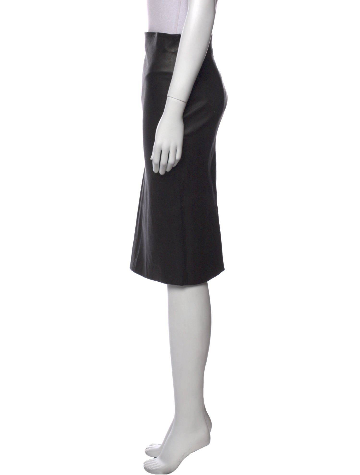 Brunello Cucinelli Leather Knee-Length Skirt