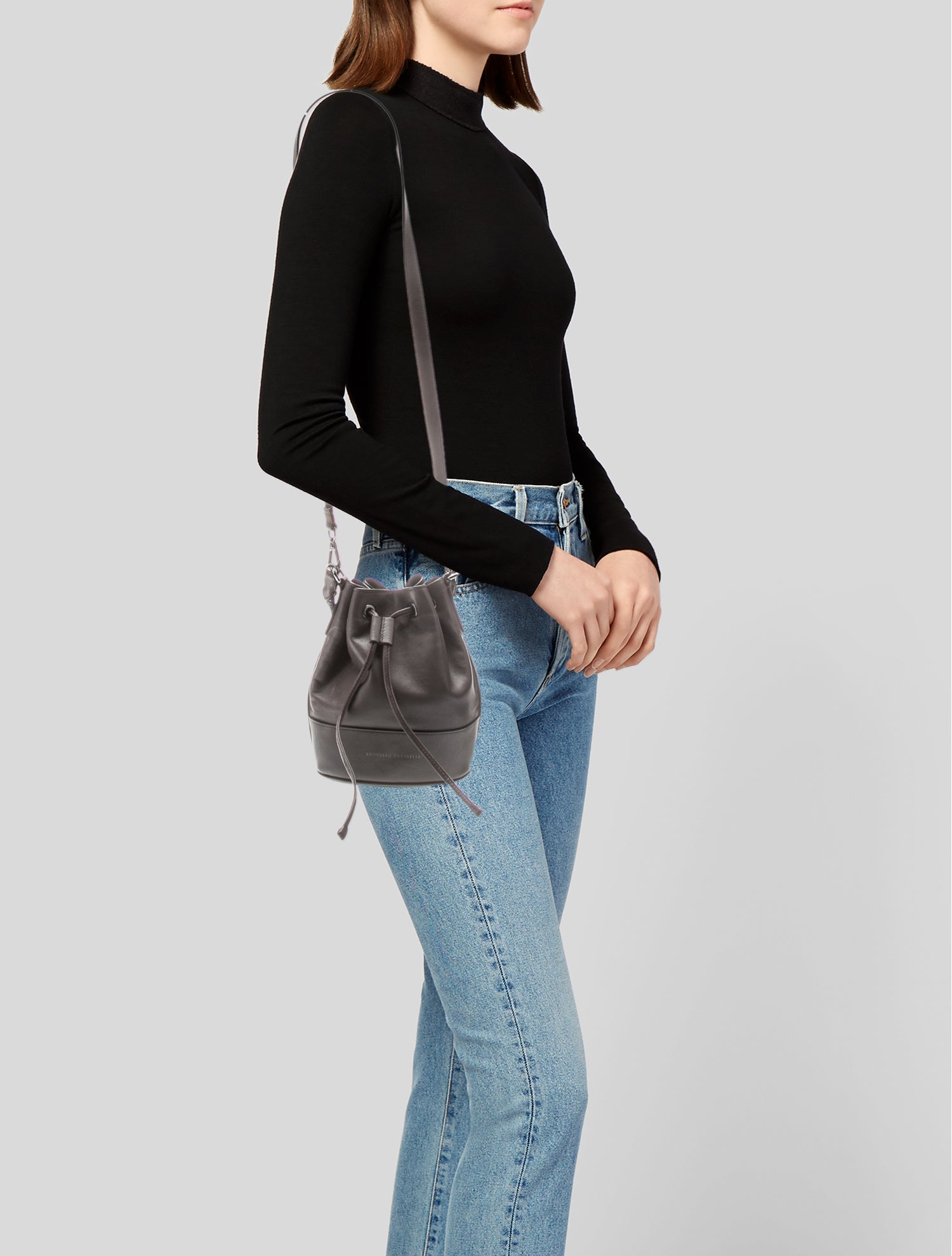 Brunello Cucinelli Leather Bucket Bag