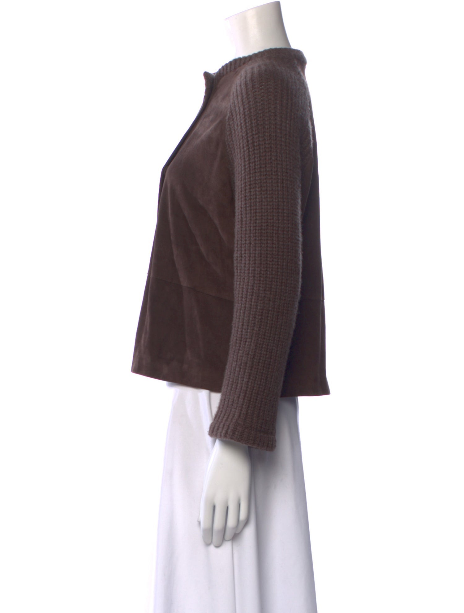 Brunello Cucinelli Suede Crew Neck Crop Top