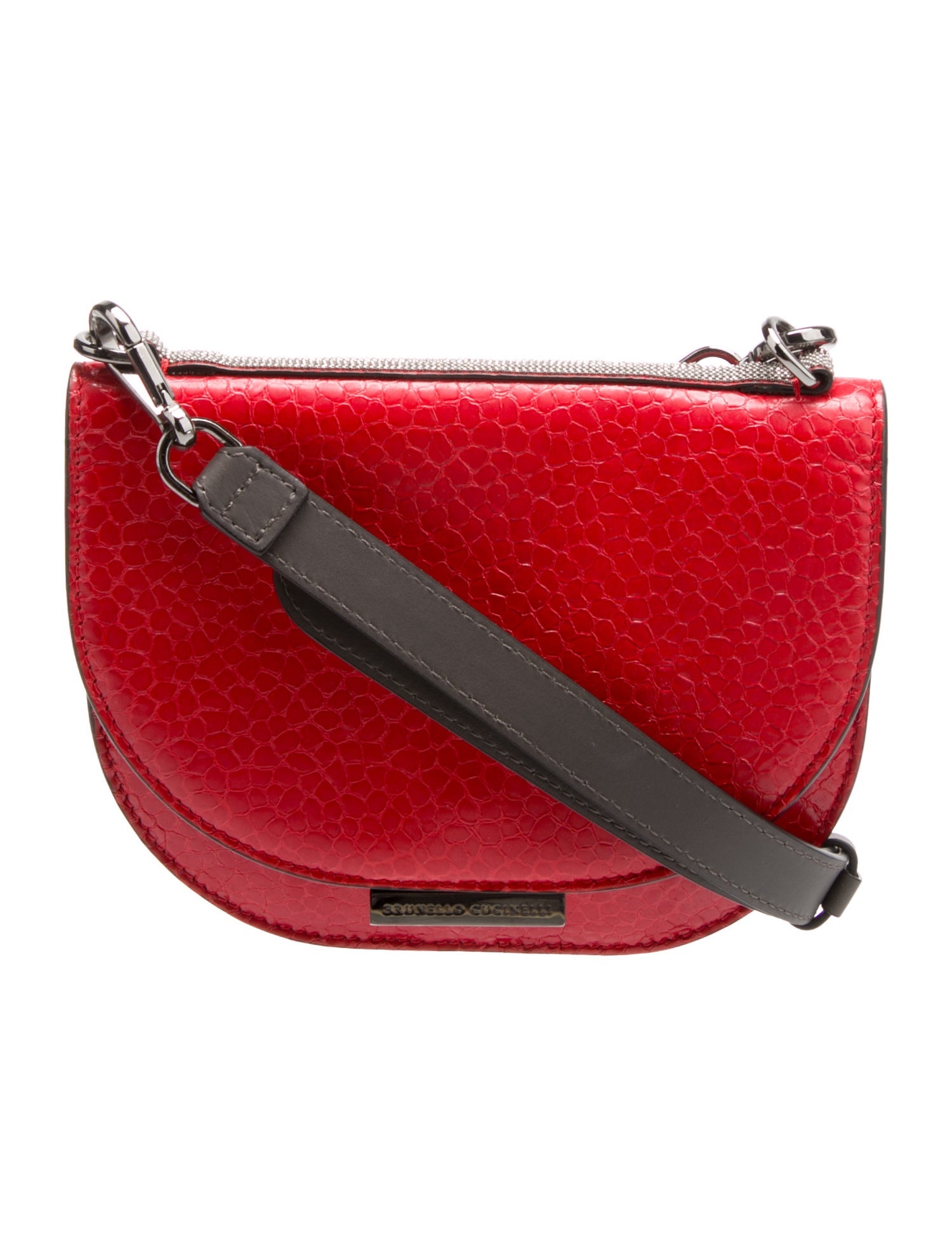 Brunello Cucinelli Embossed Leather Crossbody Bag