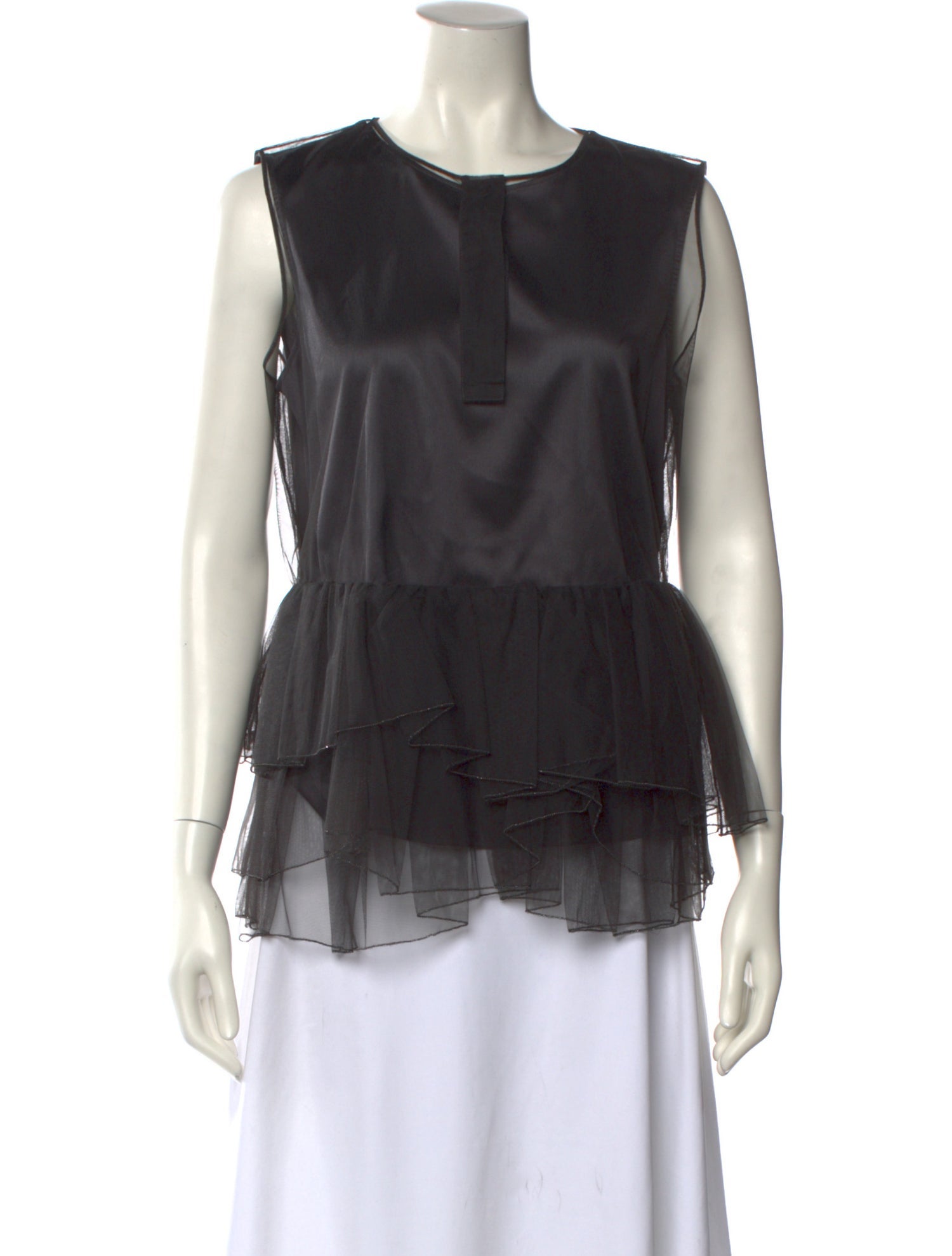 Brunello Cucinelli Silk Crew Neck Blouse