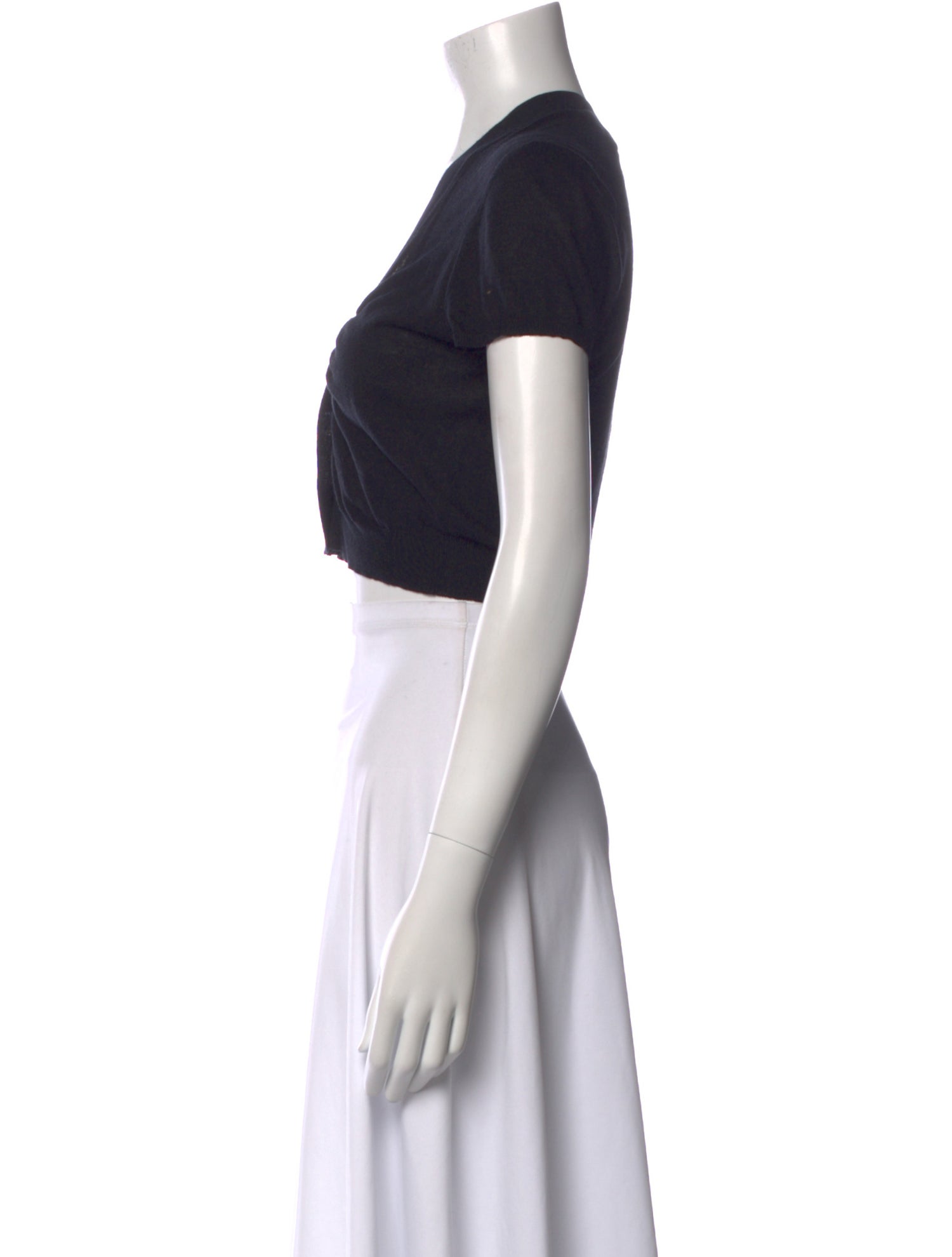 Brunello Cucinelli V-Neck Short Sleeve Crop Top