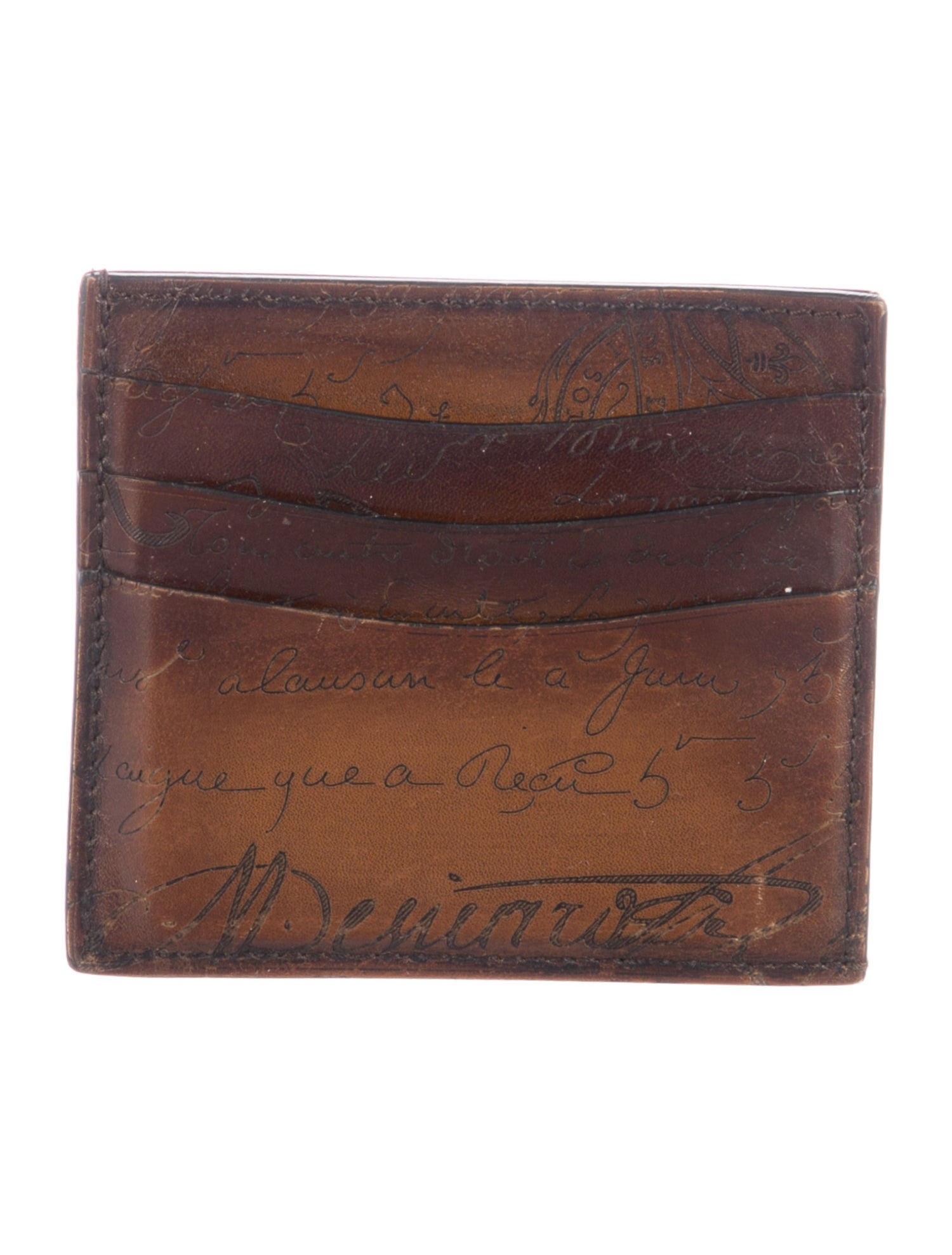 Berluti Leather Patterned Card Holder