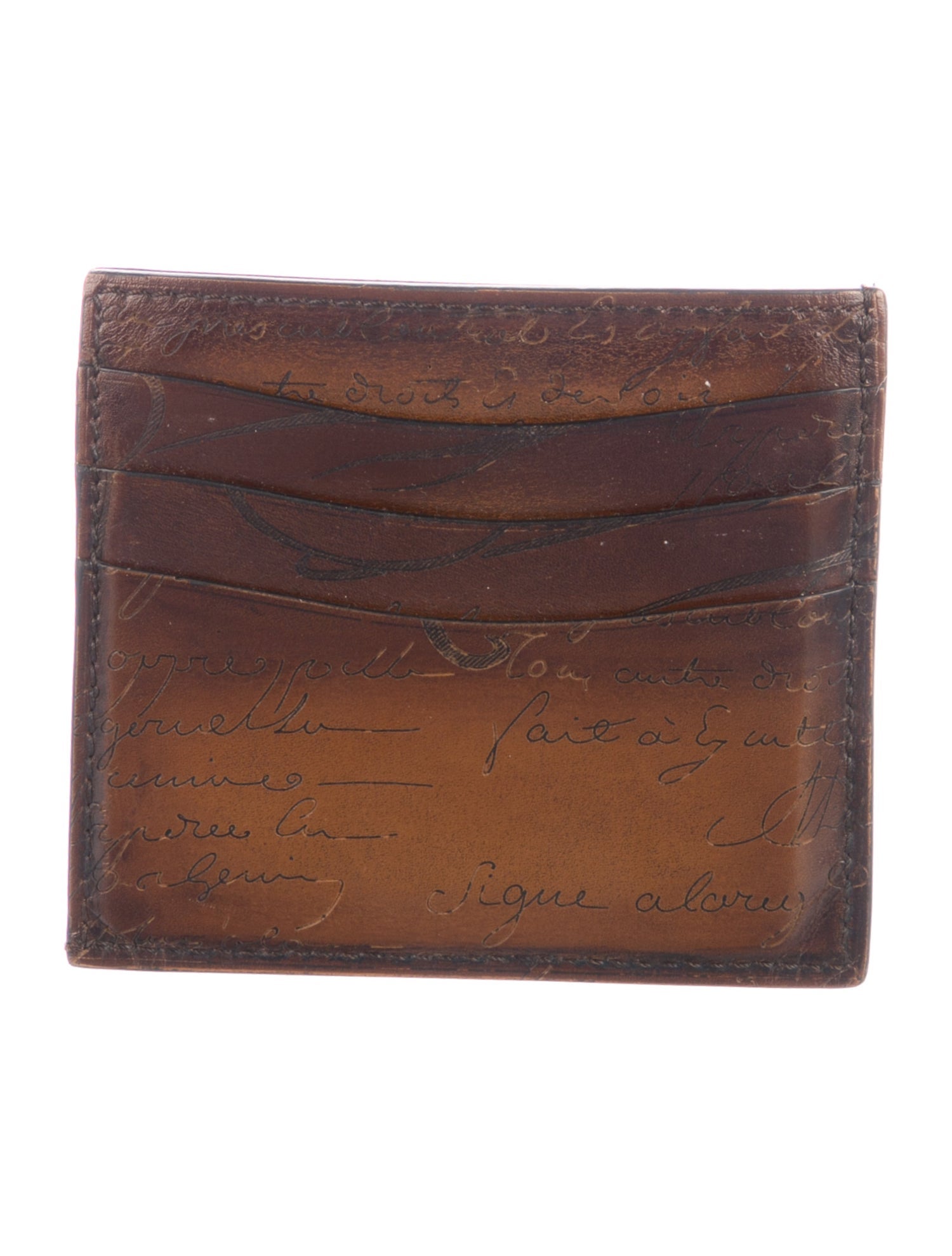 Berluti Leather Patterned Card Holder