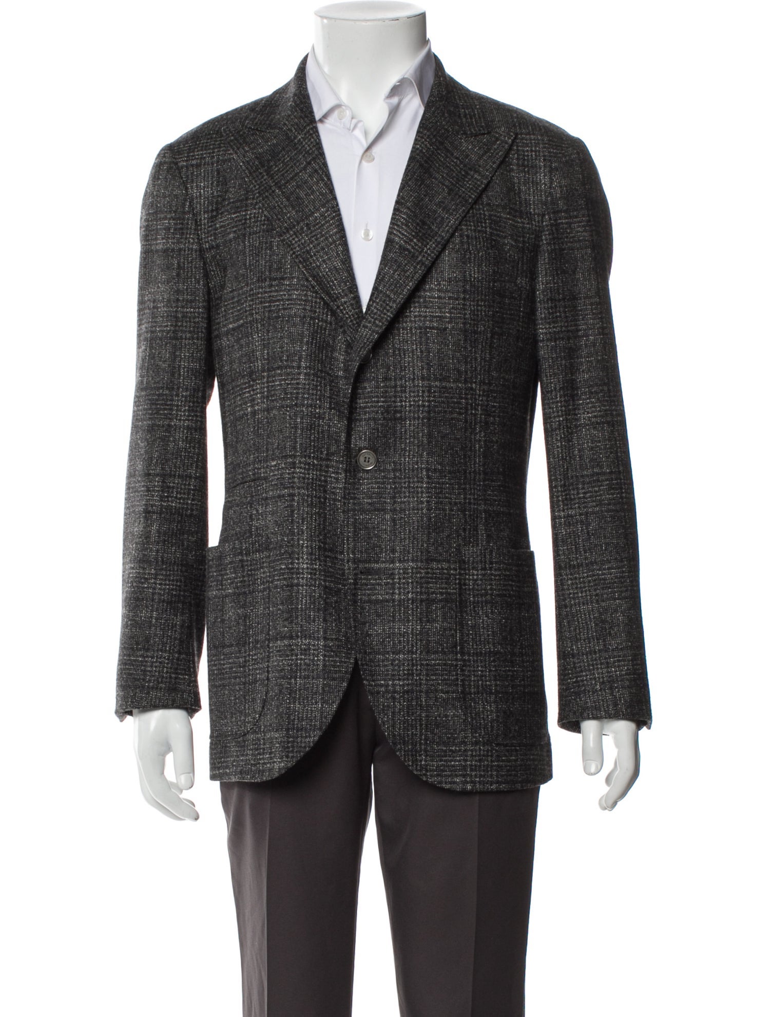 Brunello Cucinelli Wool Plaid Print Coat