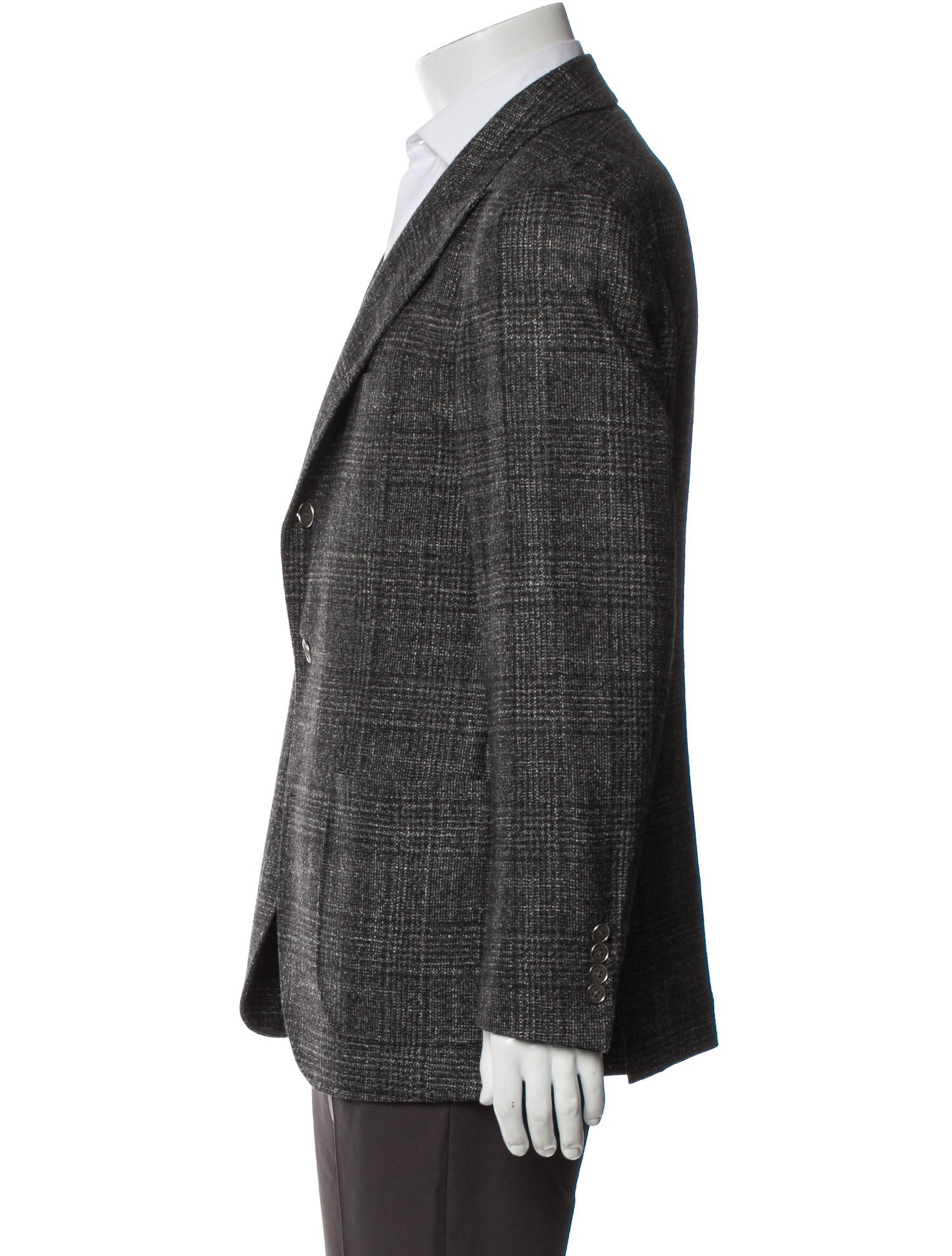 Brunello Cucinelli Wool Plaid Print Coat