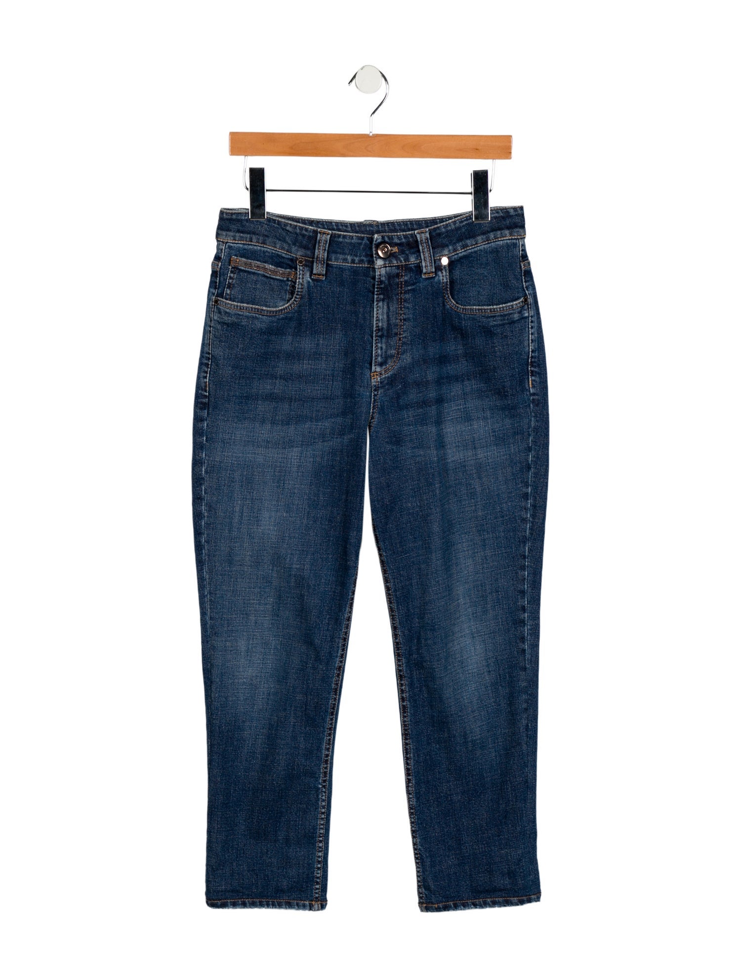 Brunello Cucinelli Mid-Rise Straight Leg Jeans