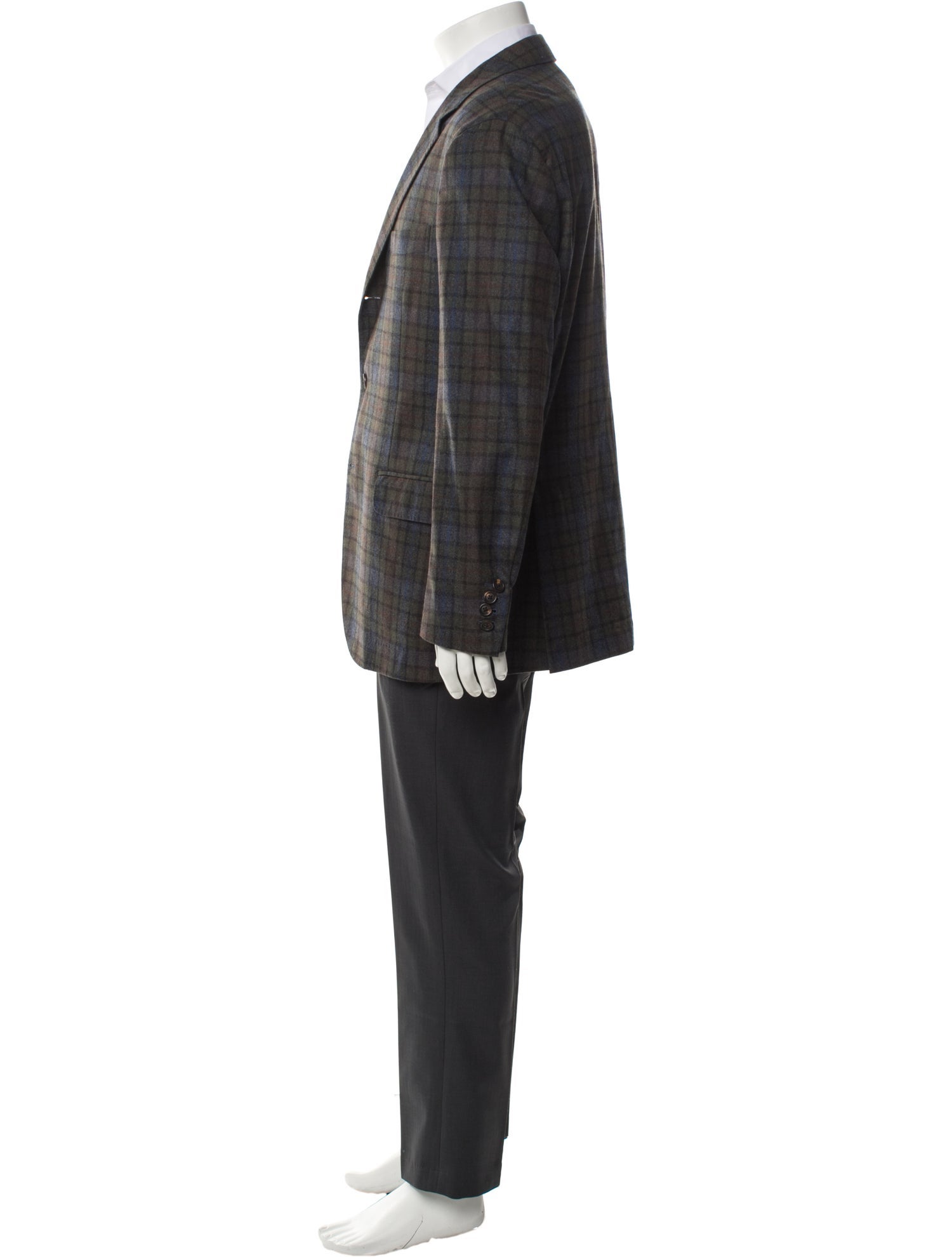 Brunello Cucinelli Wool Plaid Print Blazer