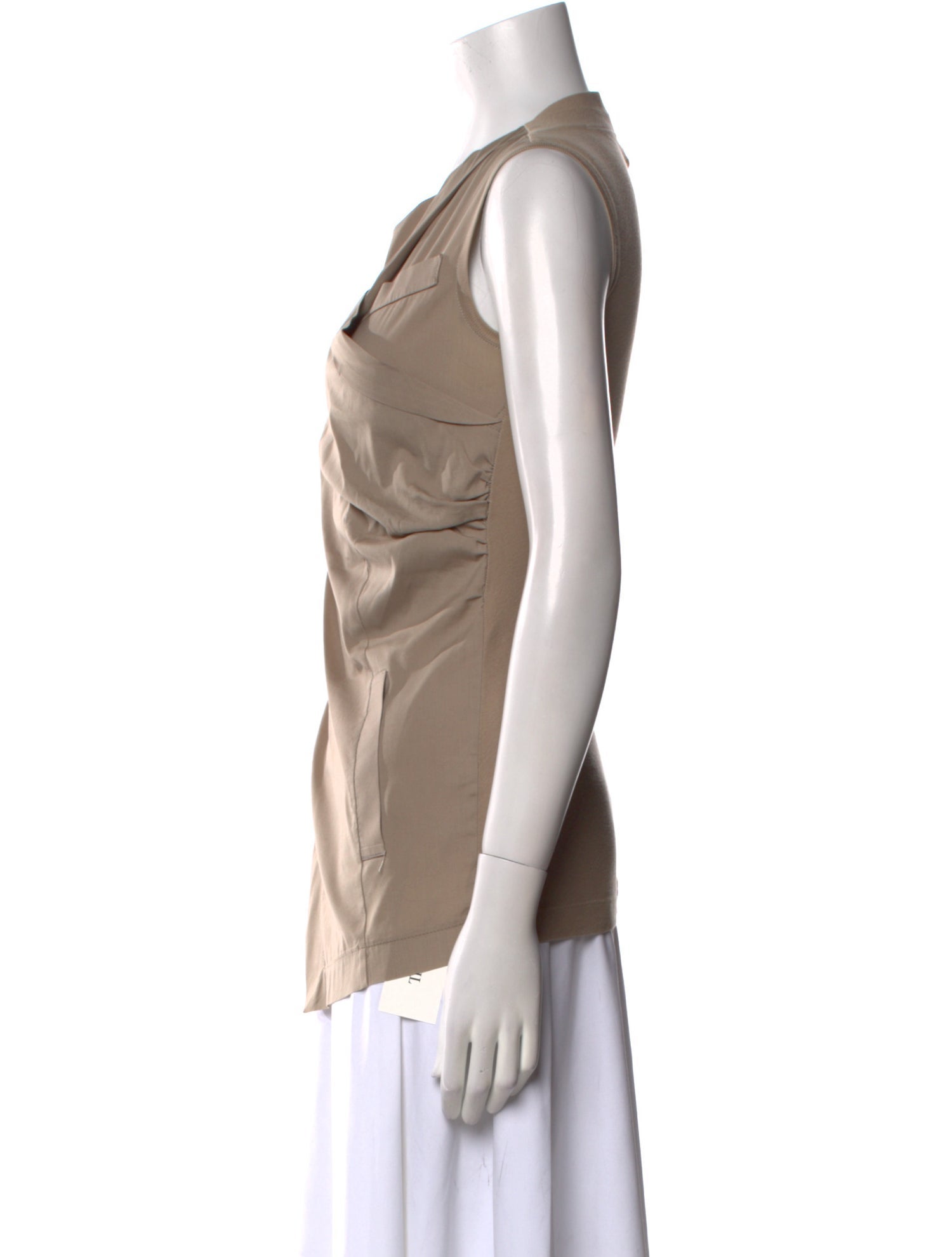 Brunello Cucinelli Cowl Neck Sleeveless Top