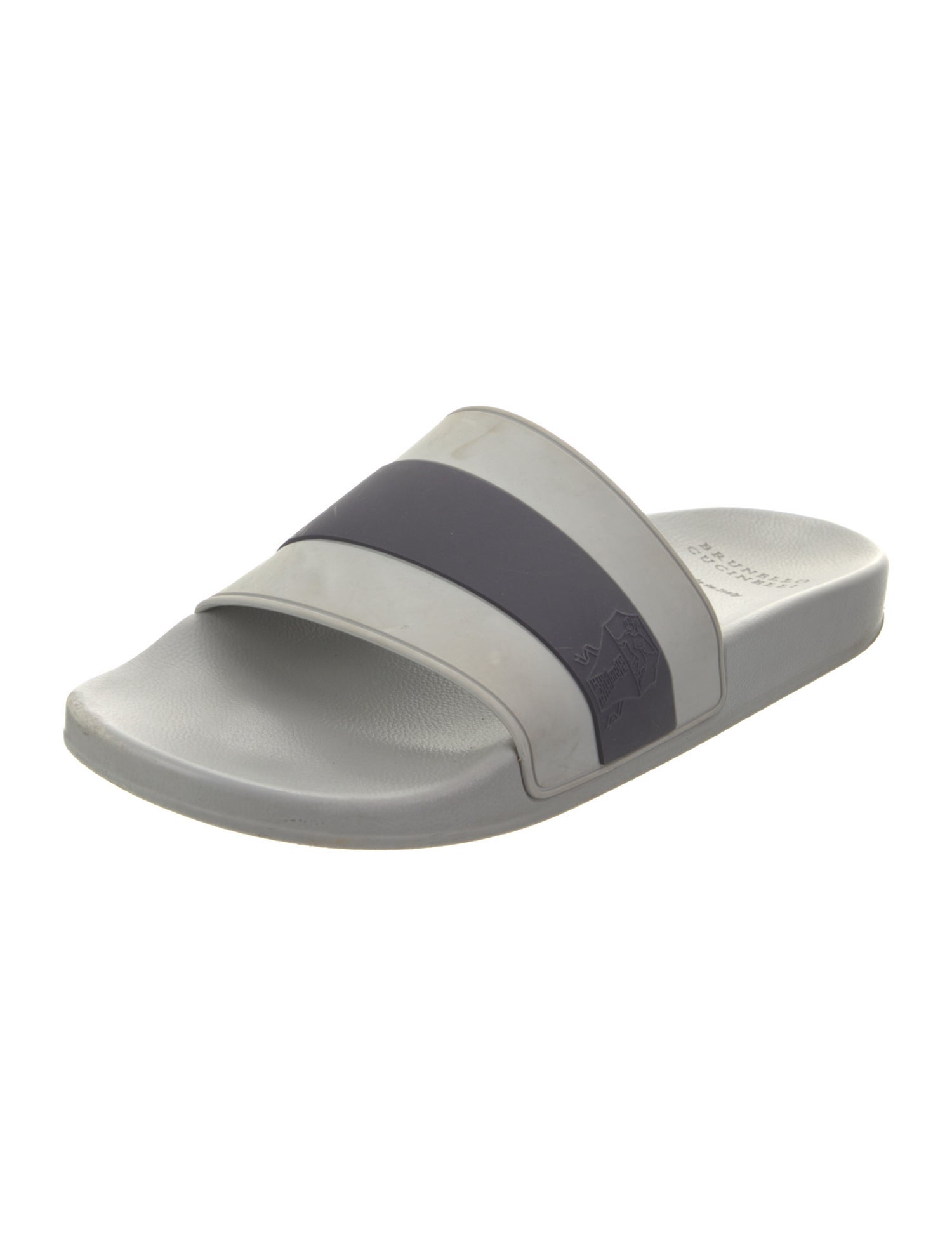 Brunello Cucinelli Rubber Colorblock Pattern Slides