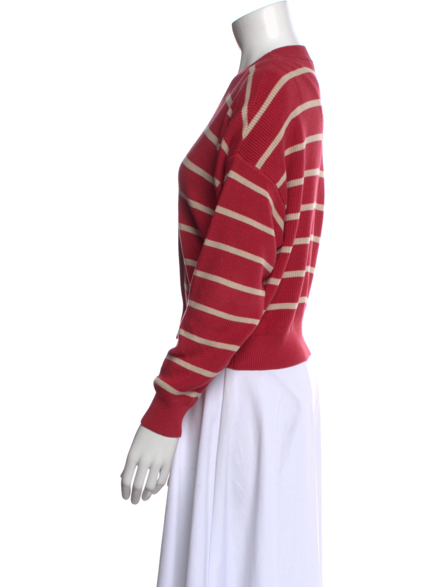 Brunello Cucinelli Striped V-Neck Sweater