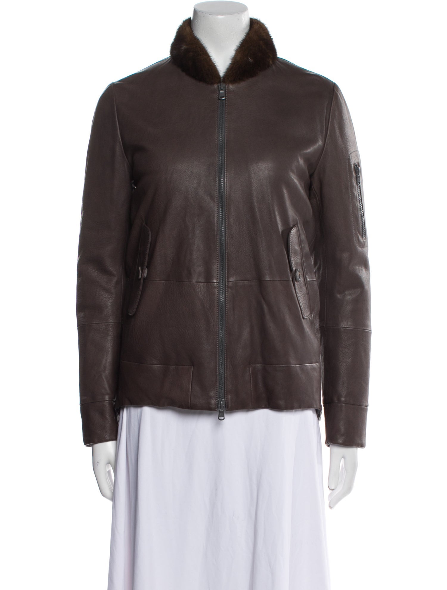 Brunello Cucinelli Leather Down Jacket
