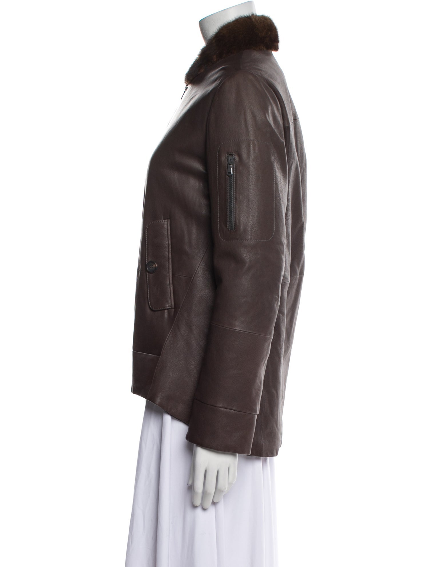 Brunello Cucinelli Leather Down Jacket