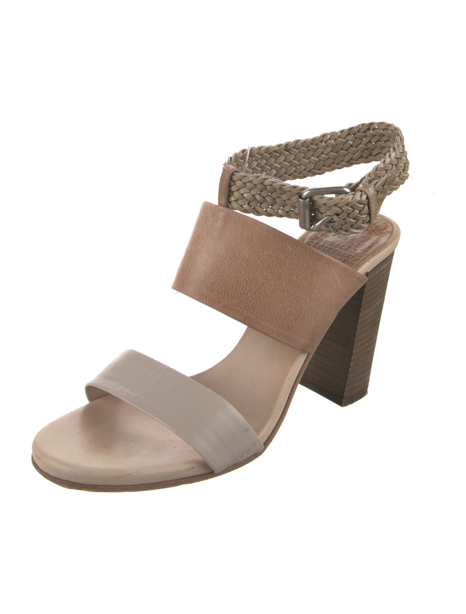 Brunello Cucinelli Leather Slingback Sandals