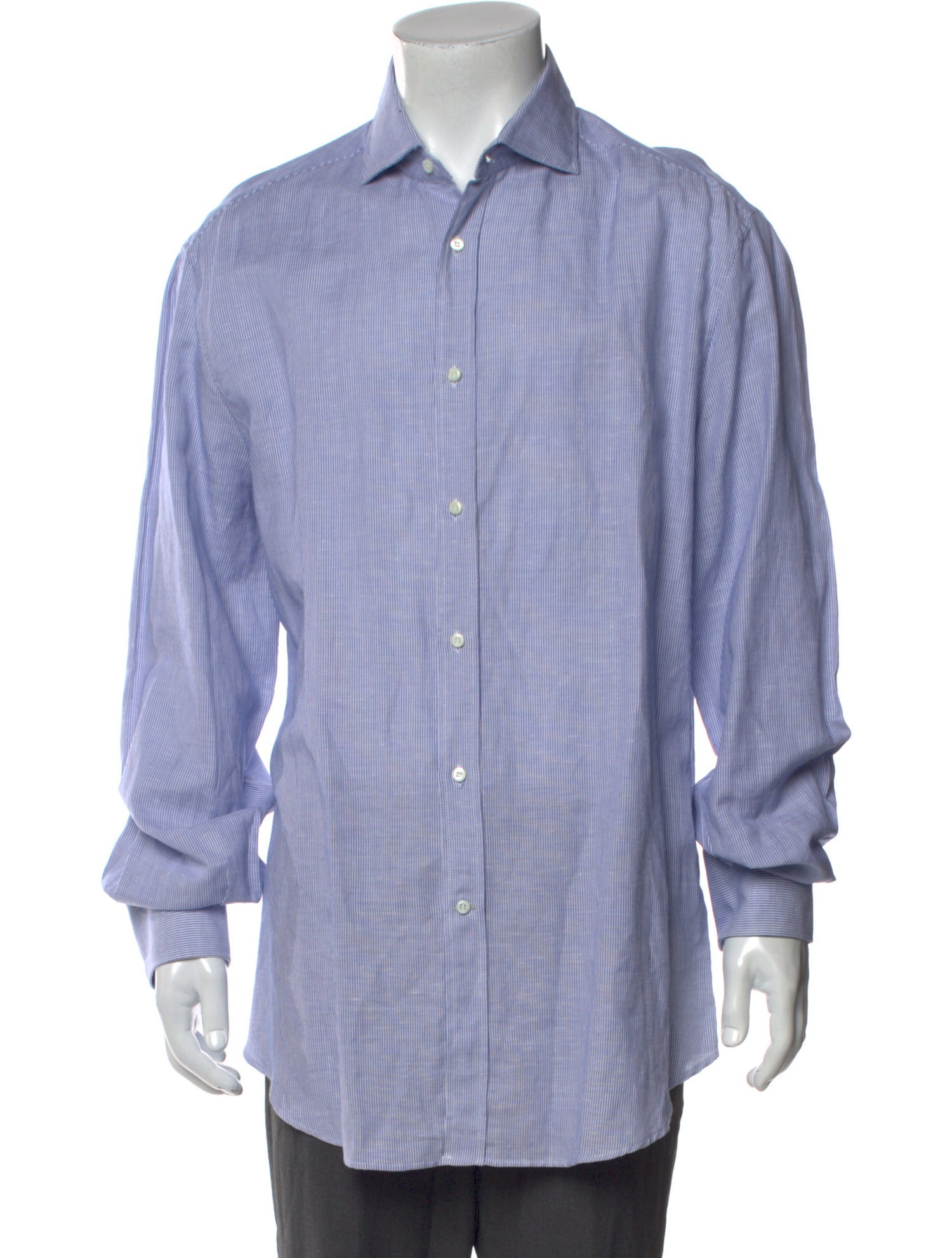 Brunello Cucinelli Striped Long Sleeve Dress Shirt
