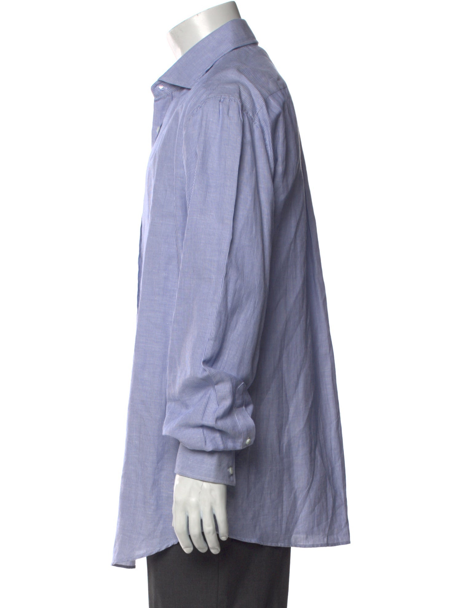 Brunello Cucinelli Striped Long Sleeve Dress Shirt