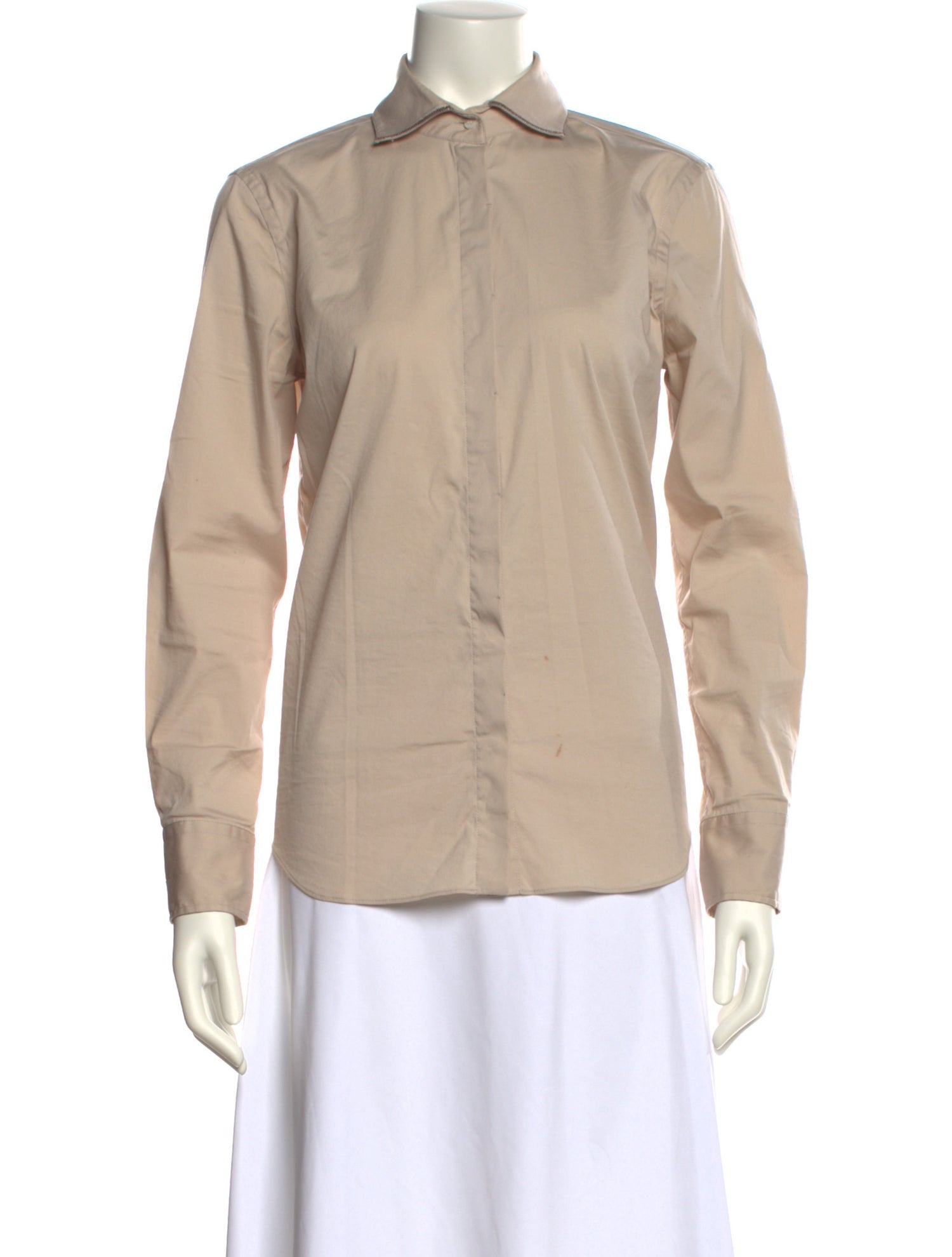 Brunello Cucinelli Long Sleeve Button-Up Top