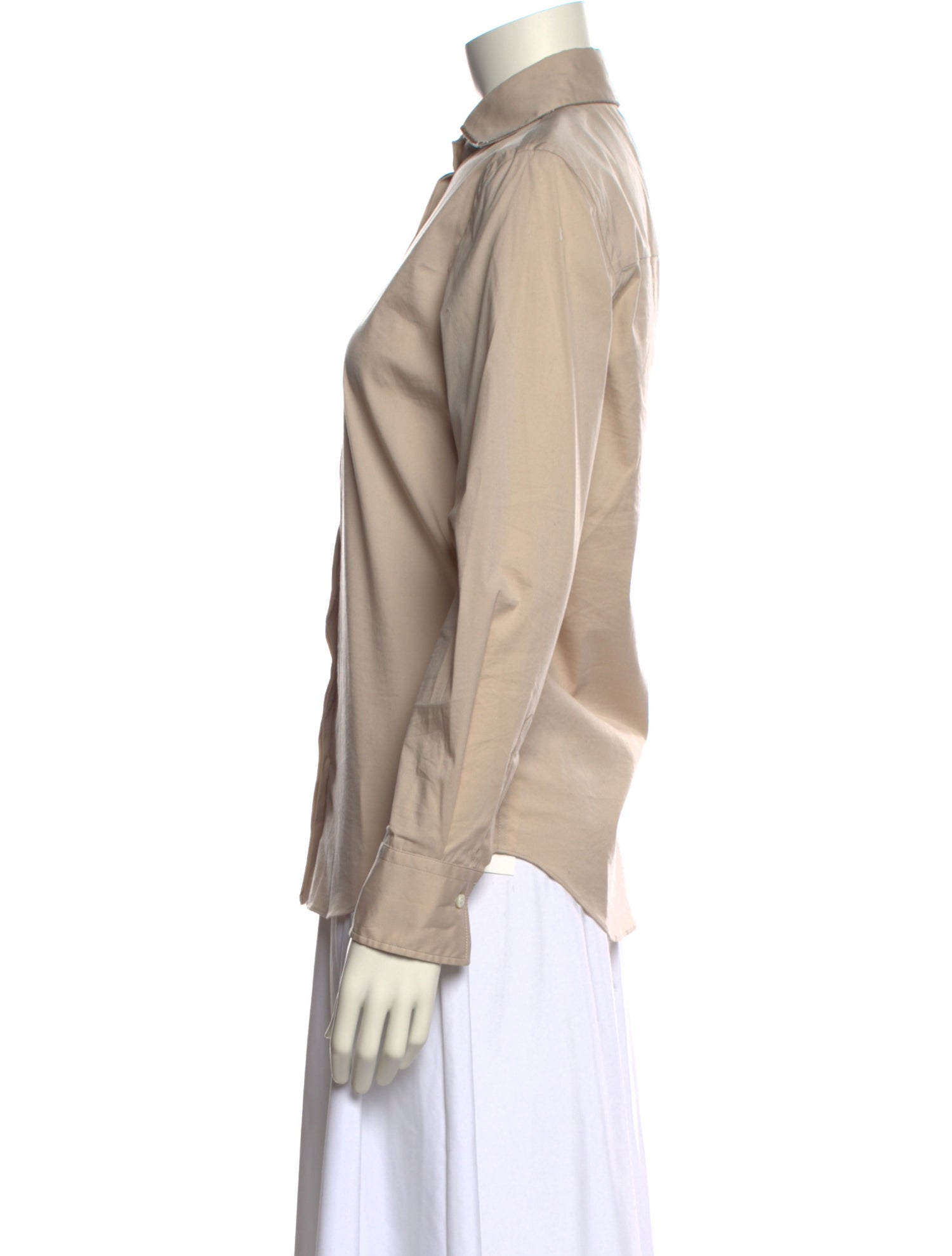 Brunello Cucinelli Long Sleeve Button-Up Top