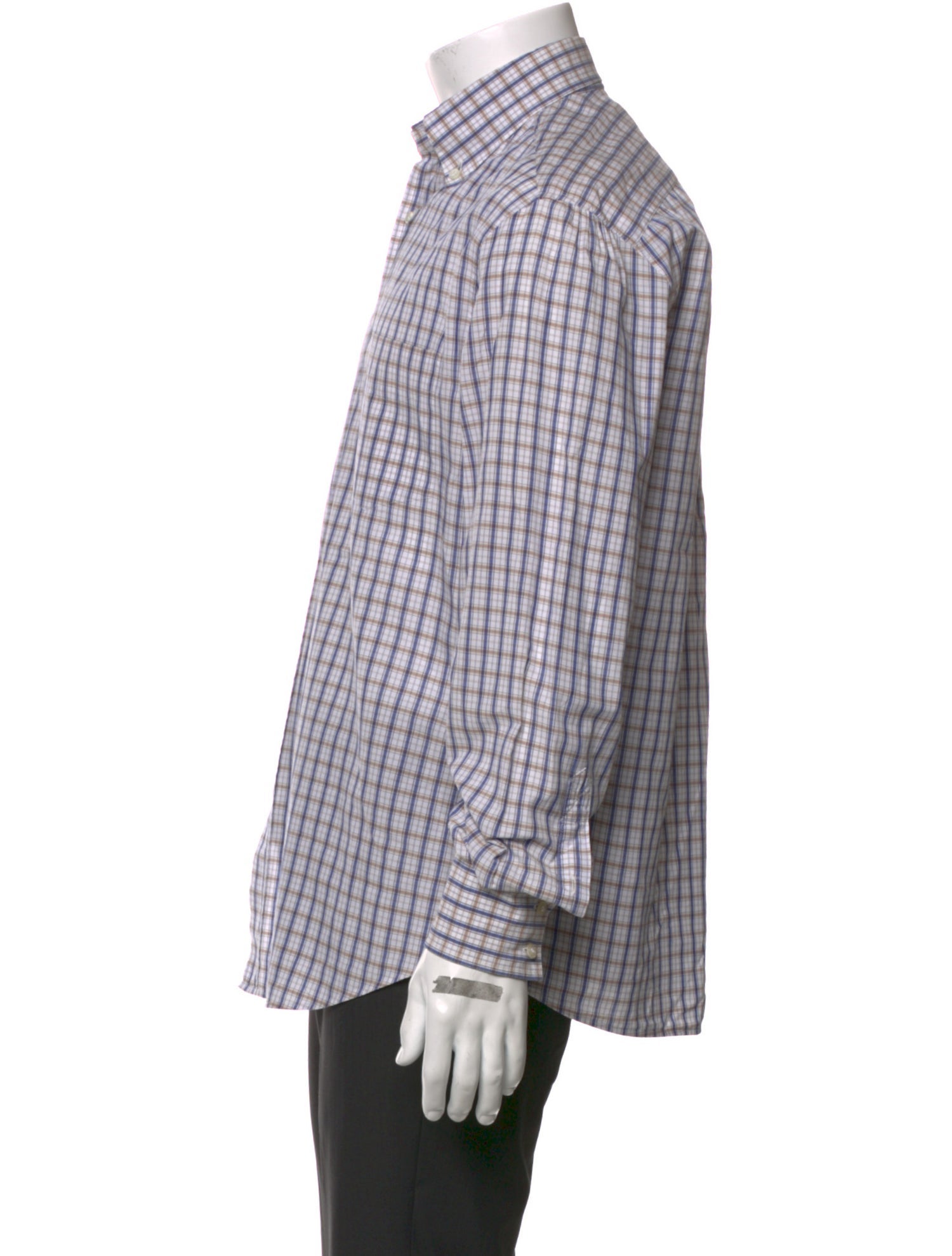 Brunello Cucinelli Plaid Print Long Sleeve Dress Shirt