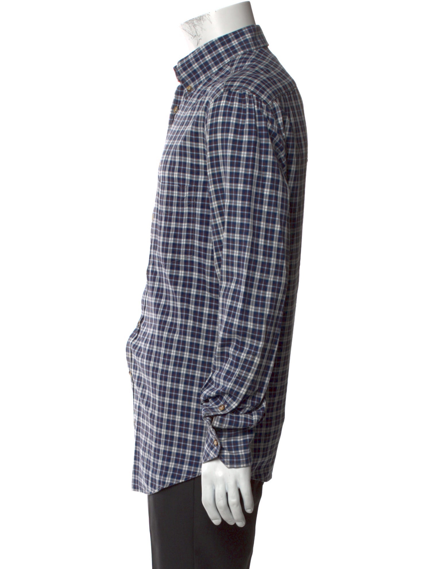 Brunello Cucinelli Plaid Print Long Sleeve Shirt