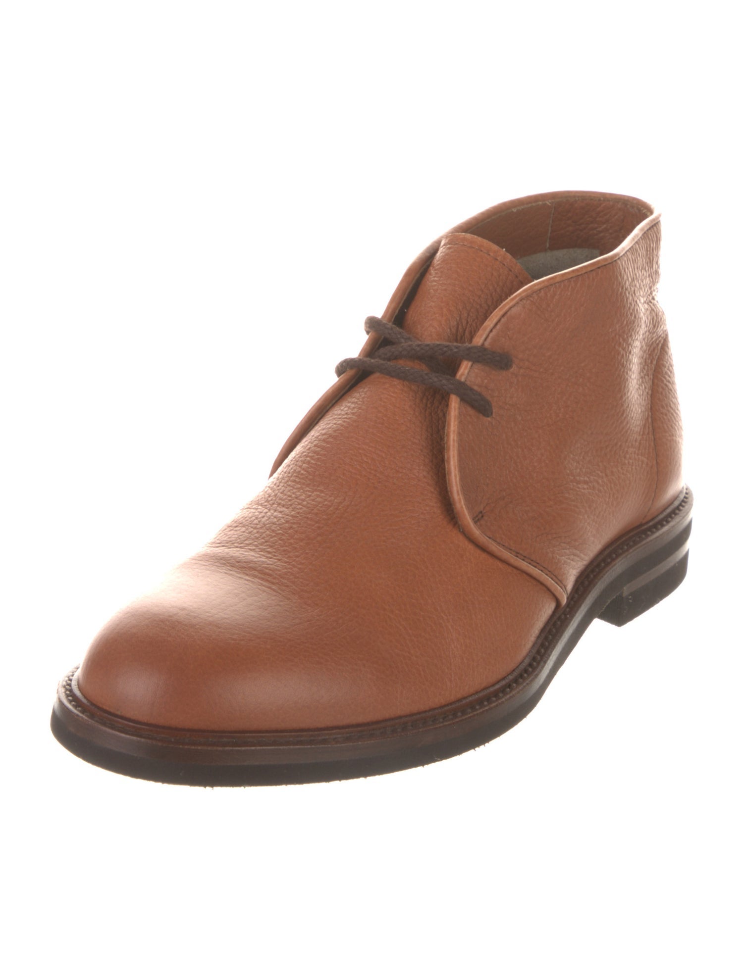 Brunello Cucinelli Leather Lace-Up Boots