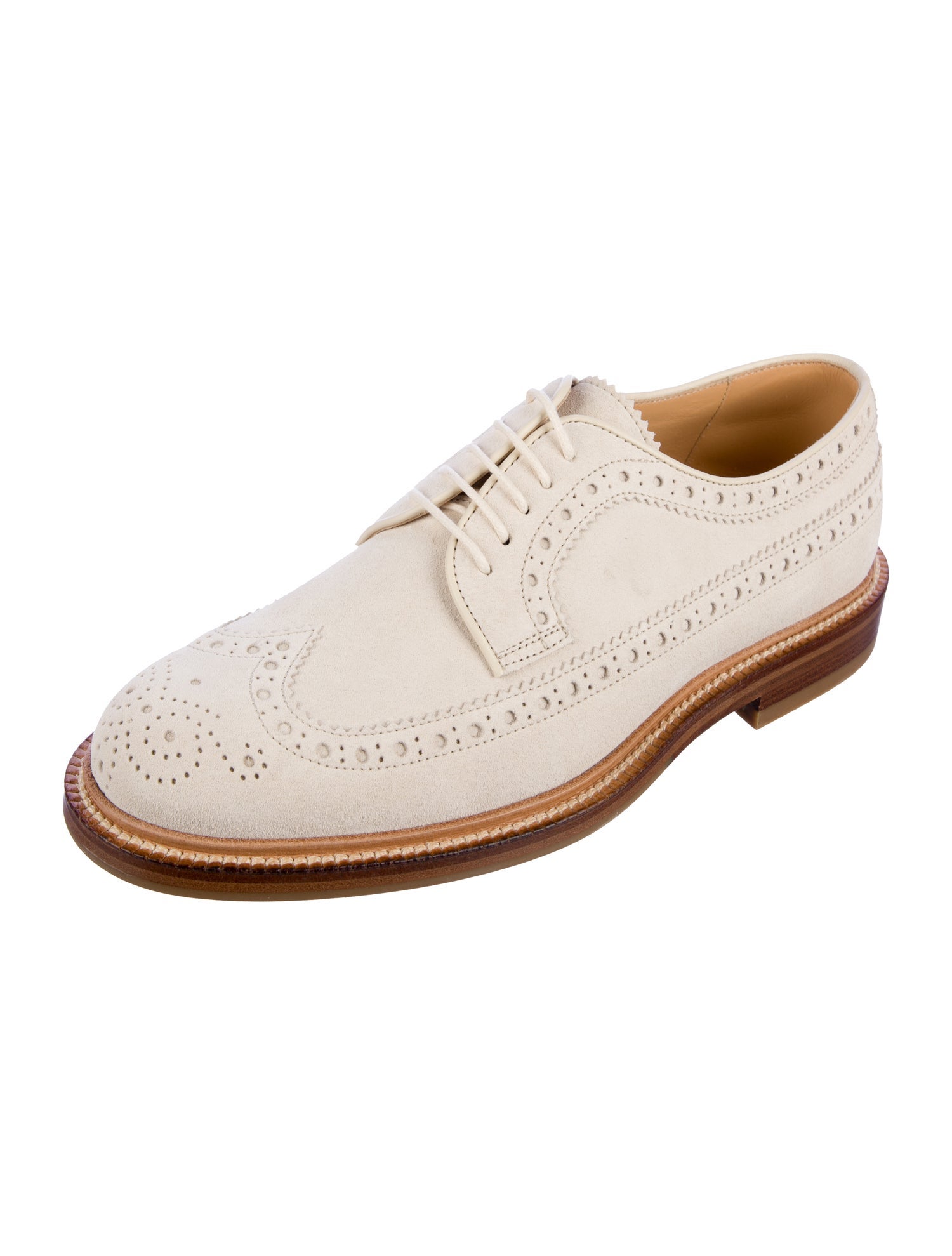 Brunello Cucinelli Suede Lasercut Accents Brogues w/ Tags