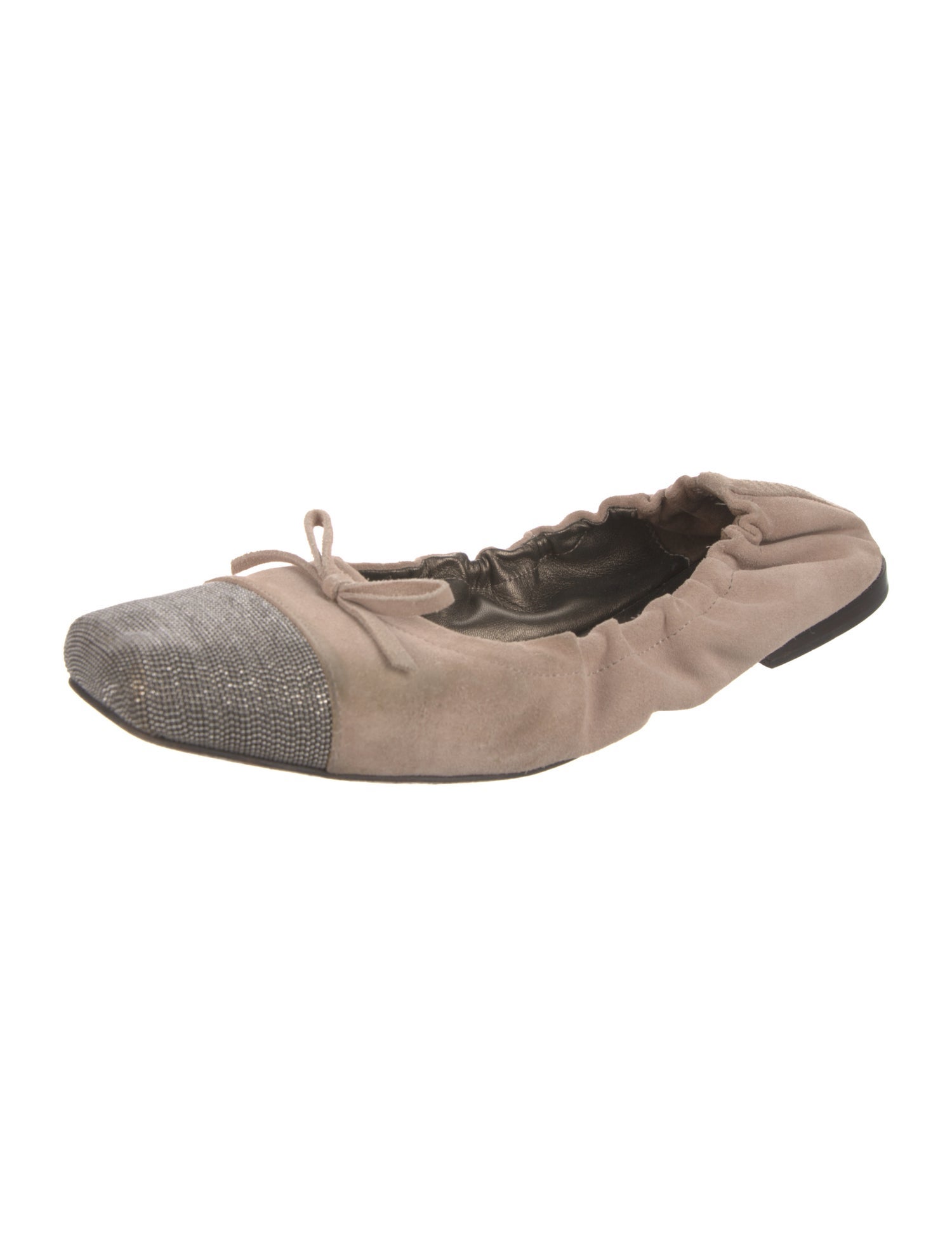 Brunello Cucinelli Monili Suede Ballet Flats
