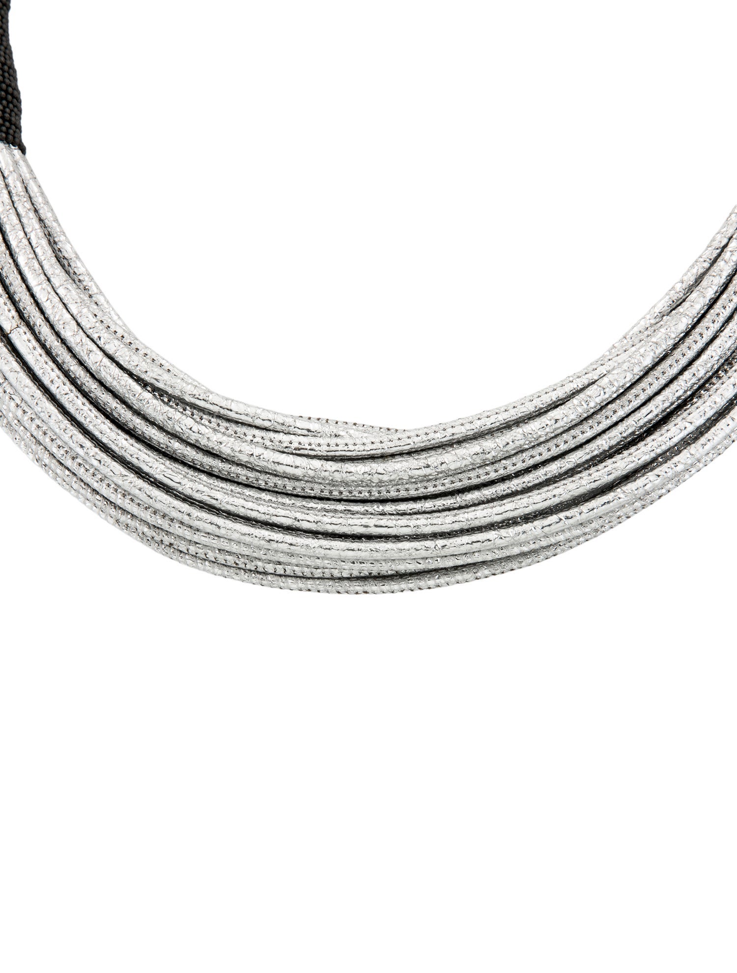 Brunello Cucinelli Leather Beaded Collar Necklace