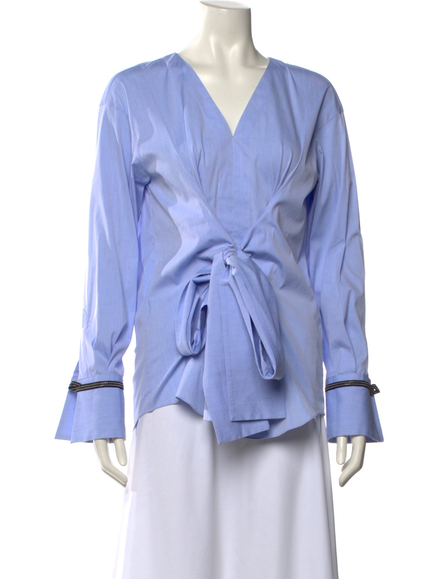Brunello Cucinelli Silk V-Neck Blouse