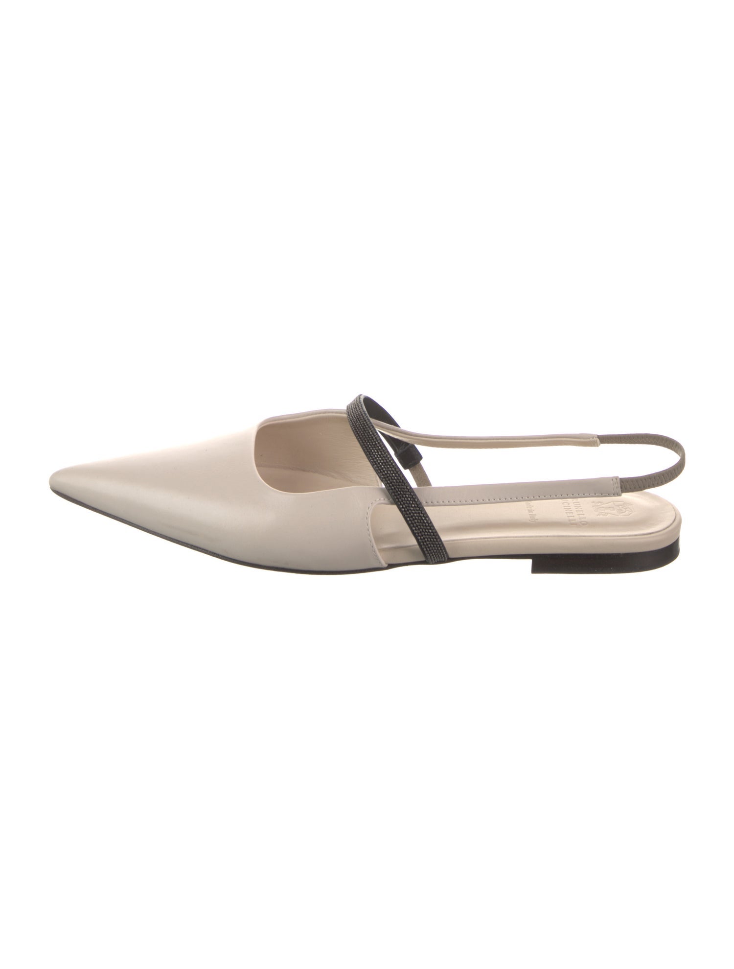 Brunello Cucinelli Leather Slingback Flats
