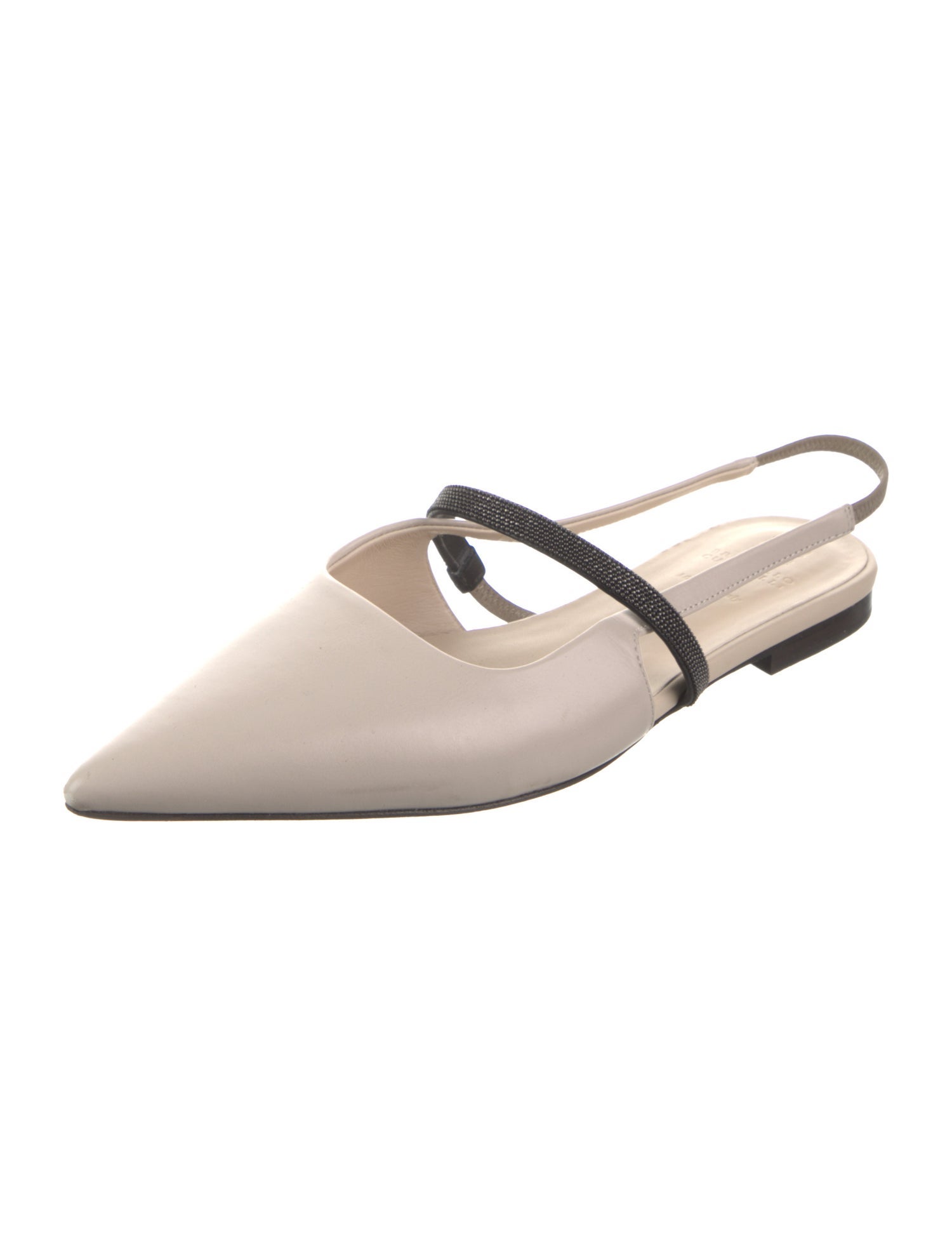Brunello Cucinelli Leather Slingback Flats
