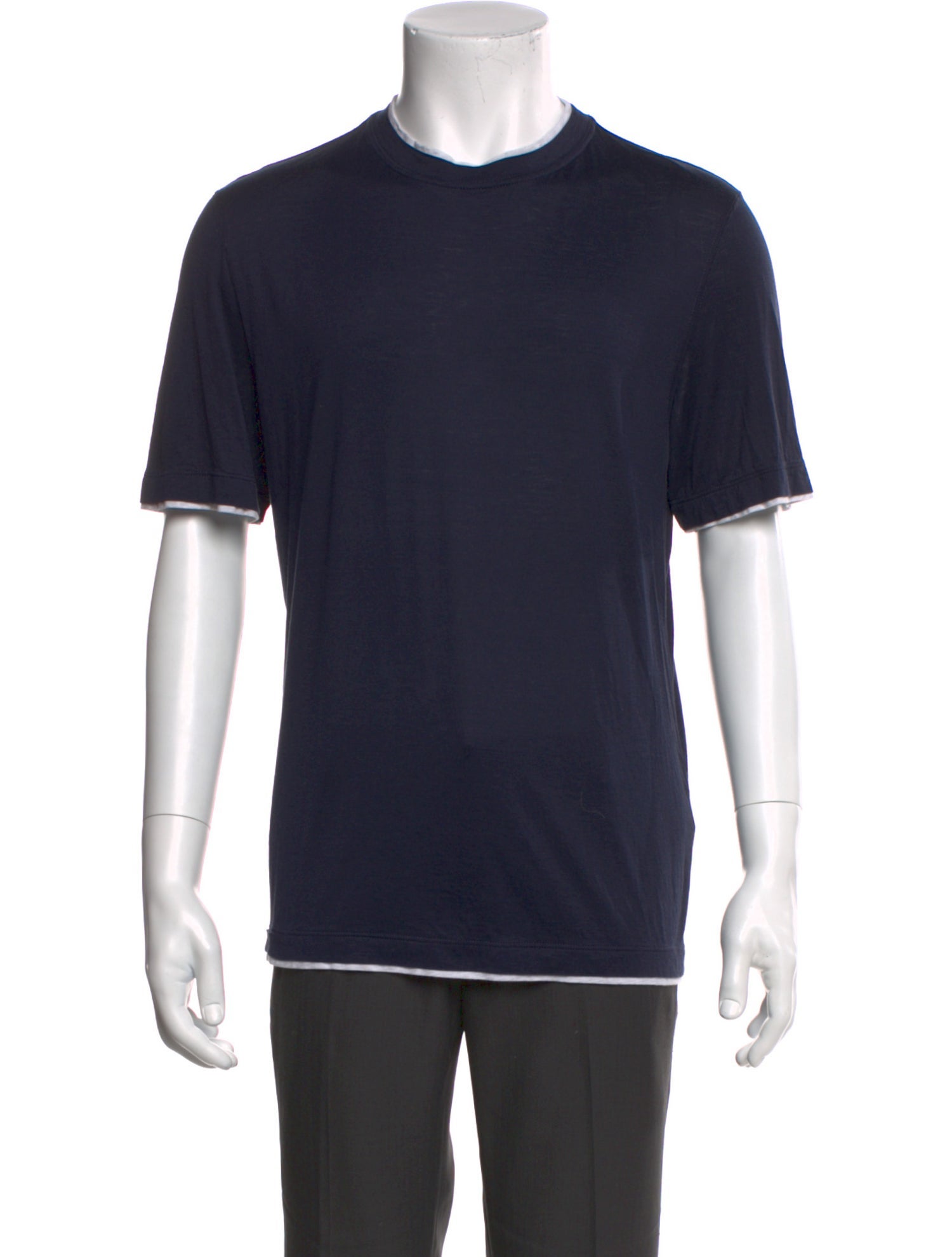 Brunello Cucinelli Silk Crew Neck T-Shirt